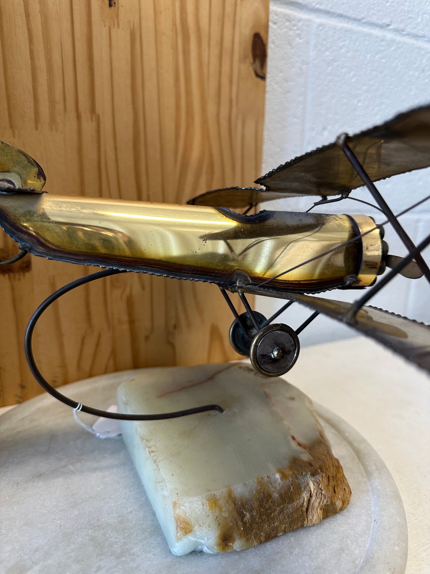 Signed Metal Airplane Sculpture (Local Pick Up Only)