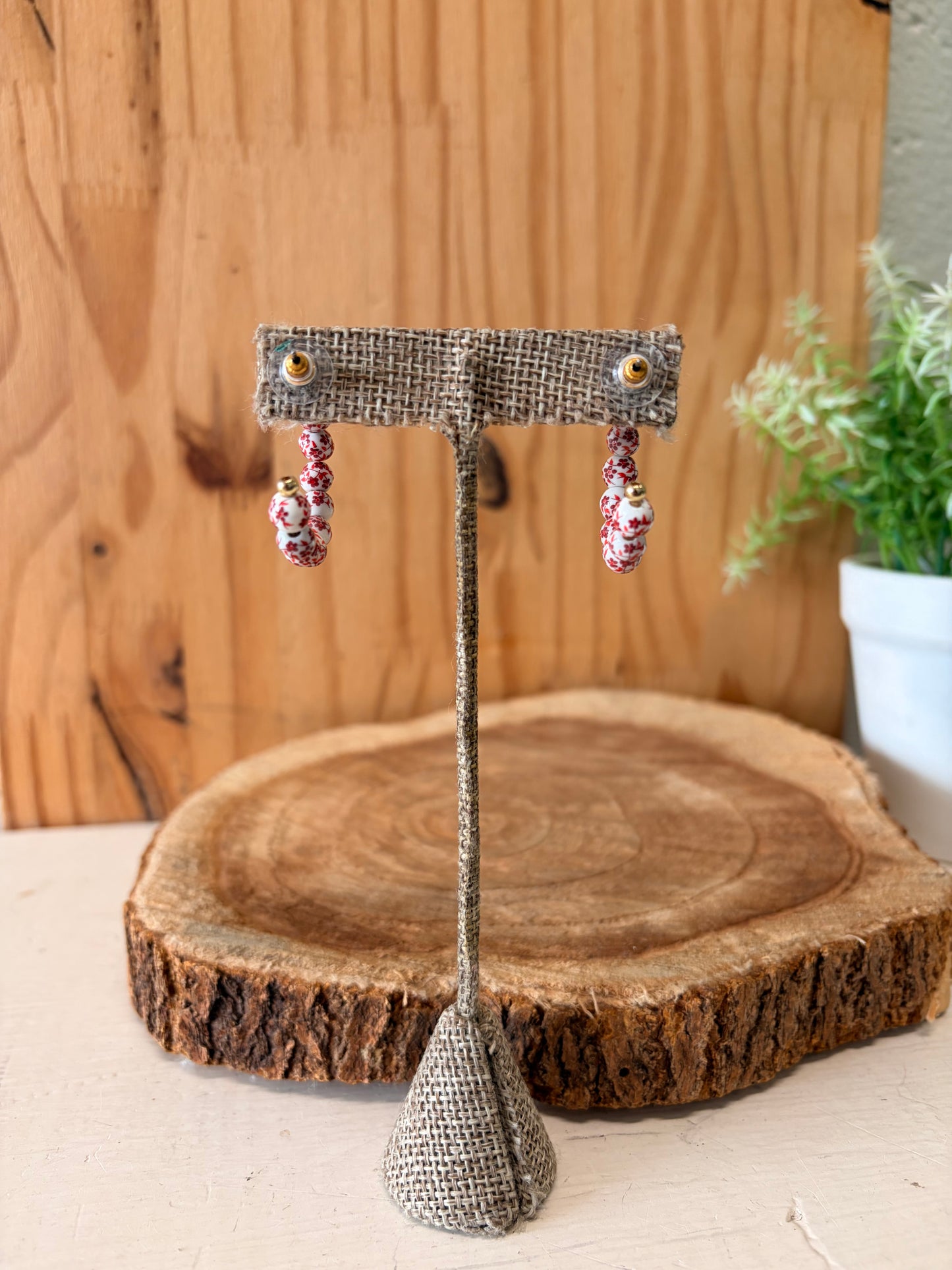 Floral Beaded Hoops