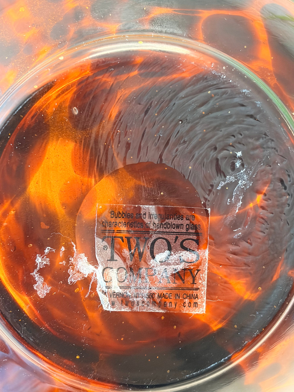 Two’s Company Handblown Glass Tortoiseshell Vase (Local Pick Up Only)