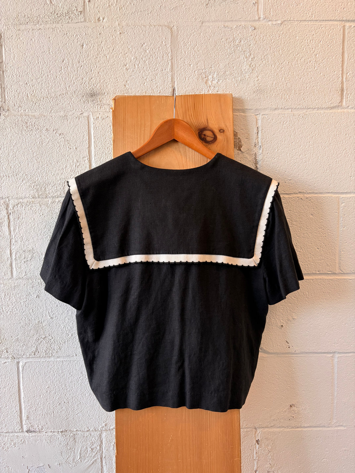 Vtg Black & White Sailor Top : 14