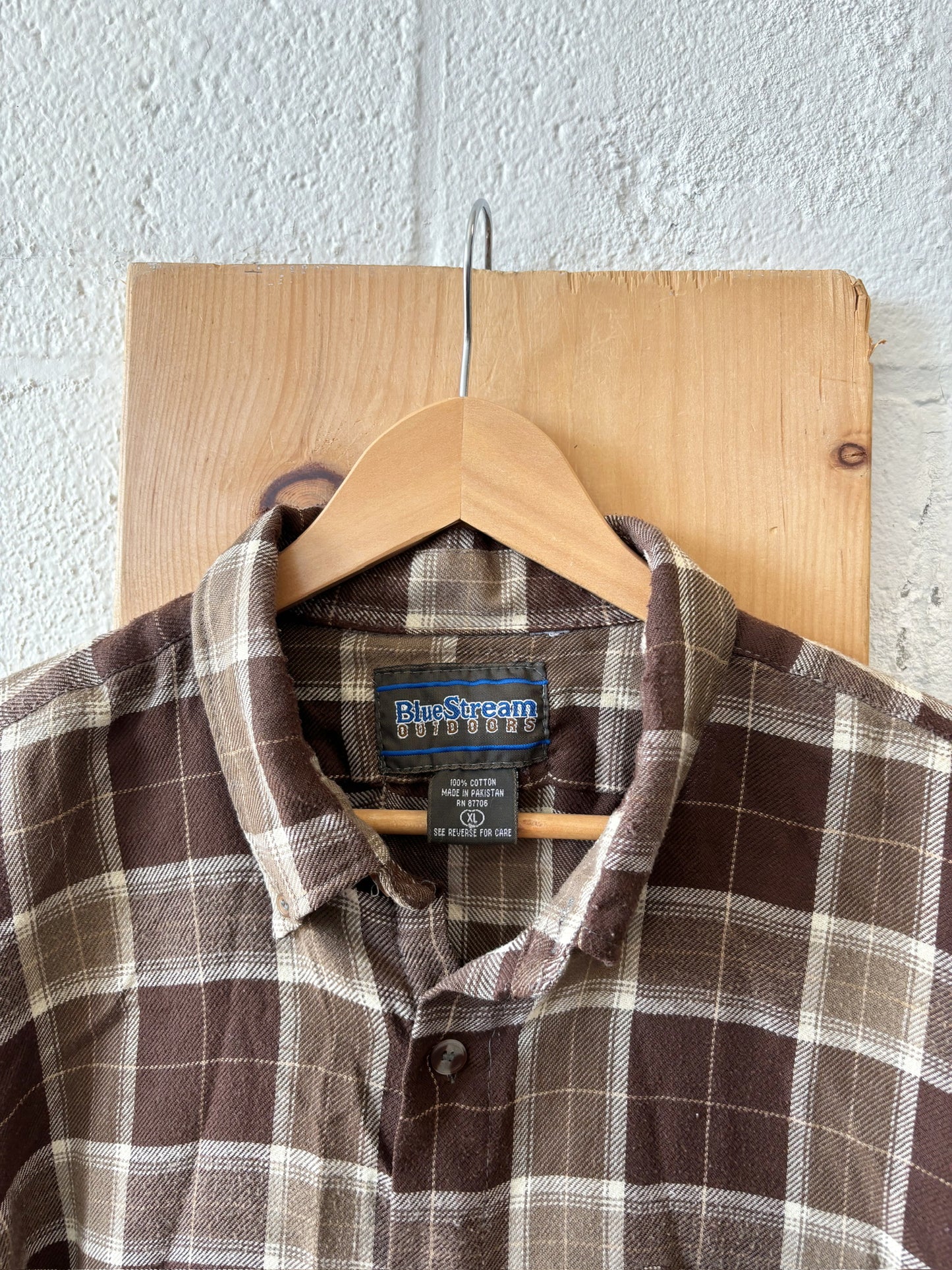 Brown Plaid Button Up : XL