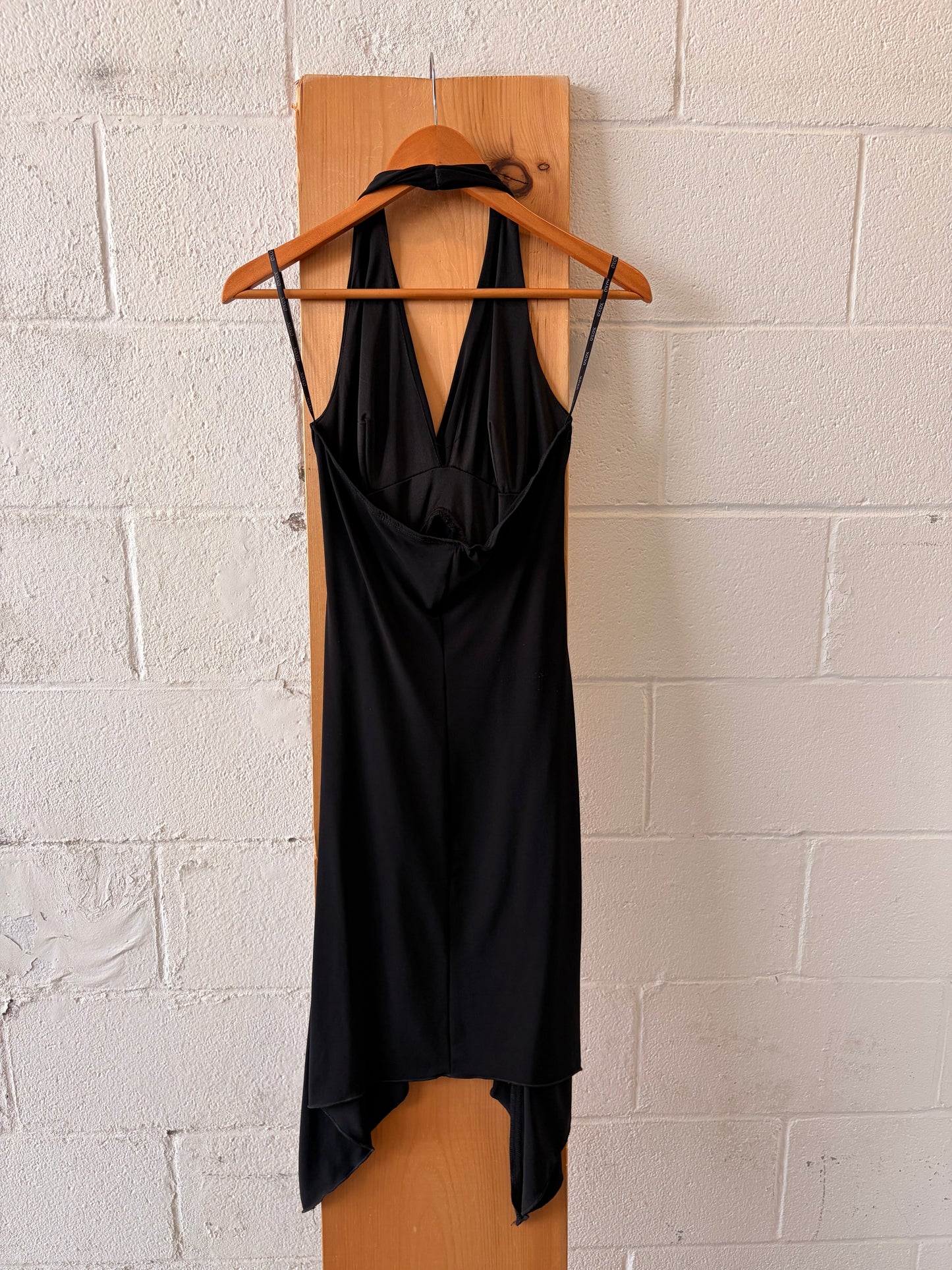 Asymmetrical Hem Halter Dress : M