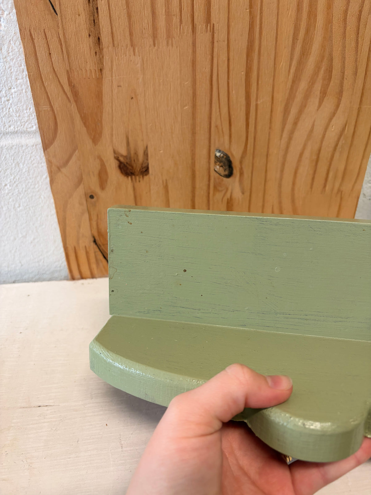 Little Sage Green Painted Shelf (Local Pick Up Only)