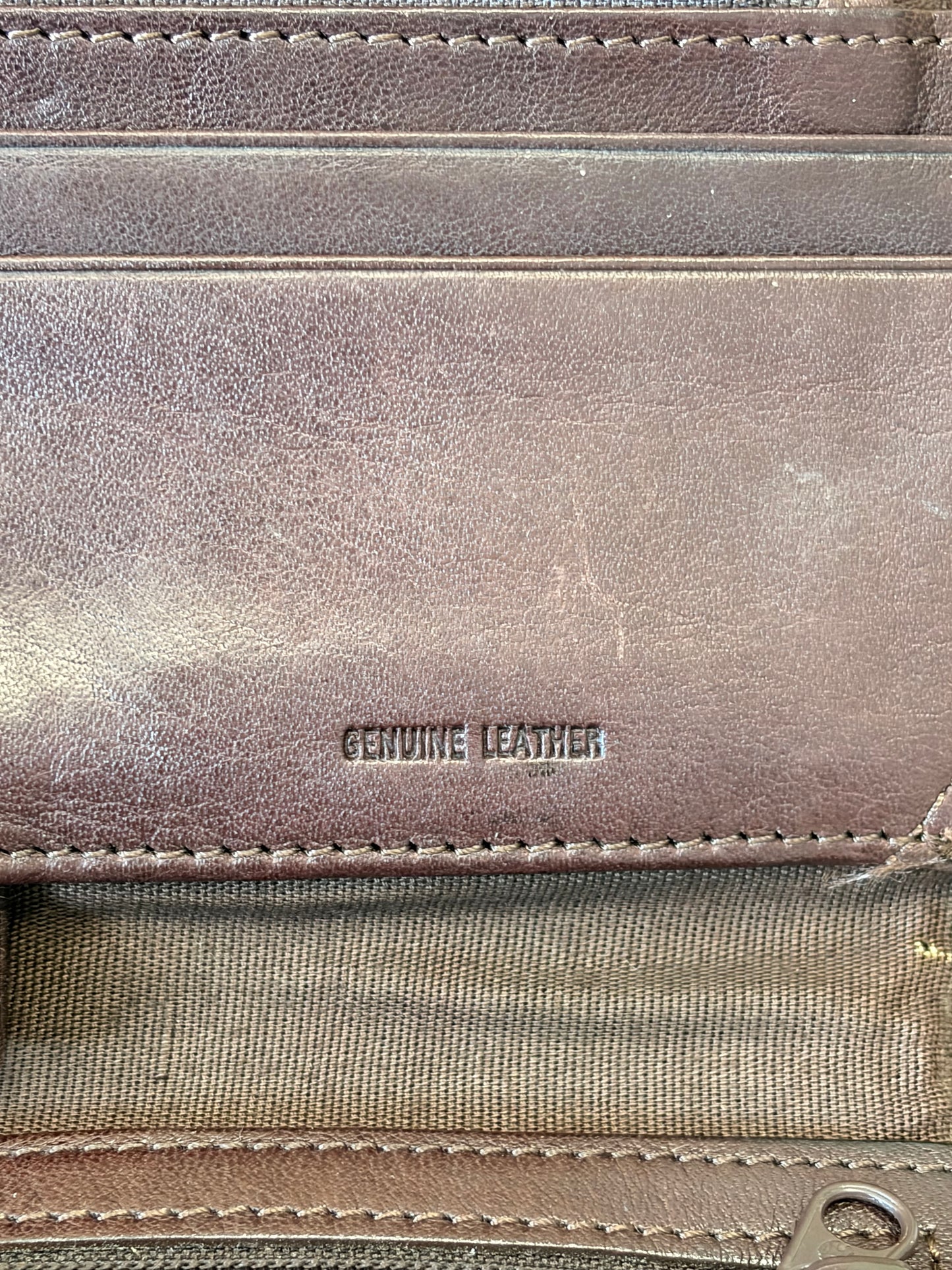 Vtg Fossil Deep Brown Leather Wallet