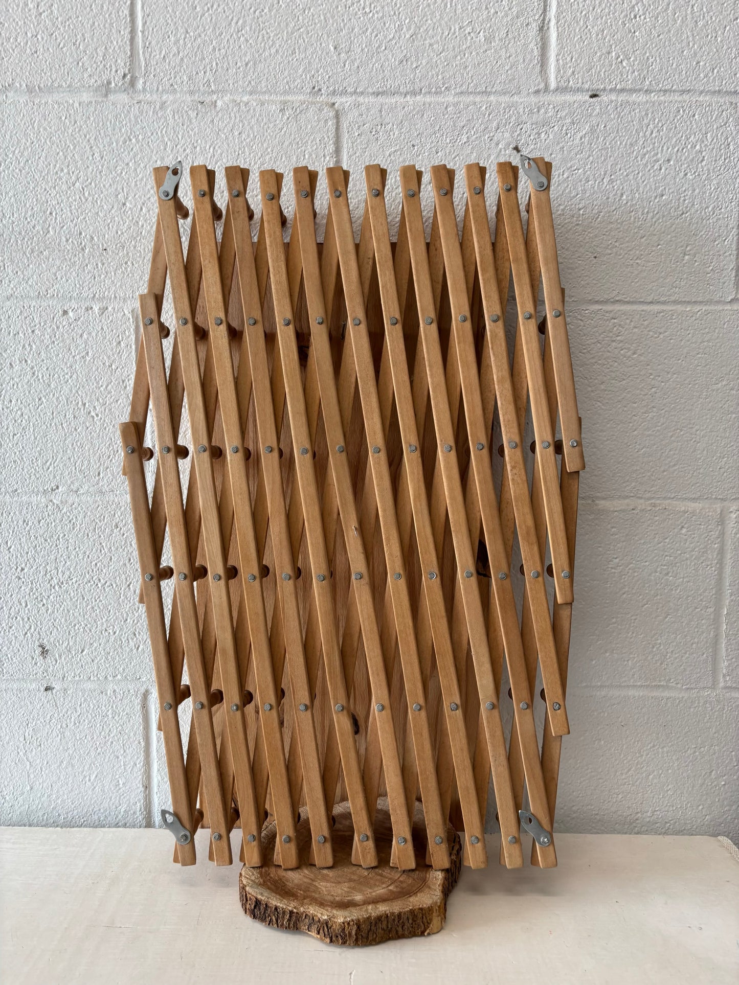 Vtg XL Wood Accordion Peg Rack (Local Pickup Only)