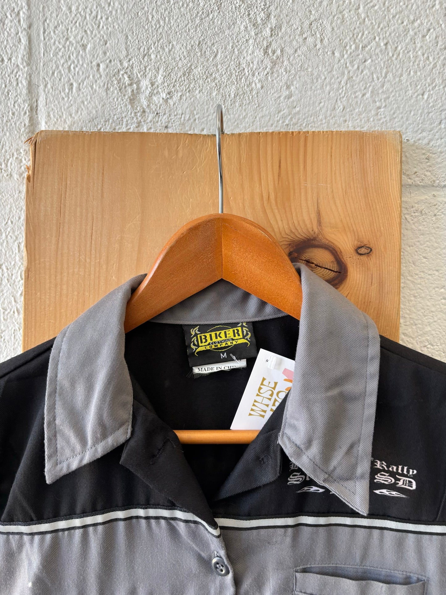 Short Sleeve Biker Button Up : M