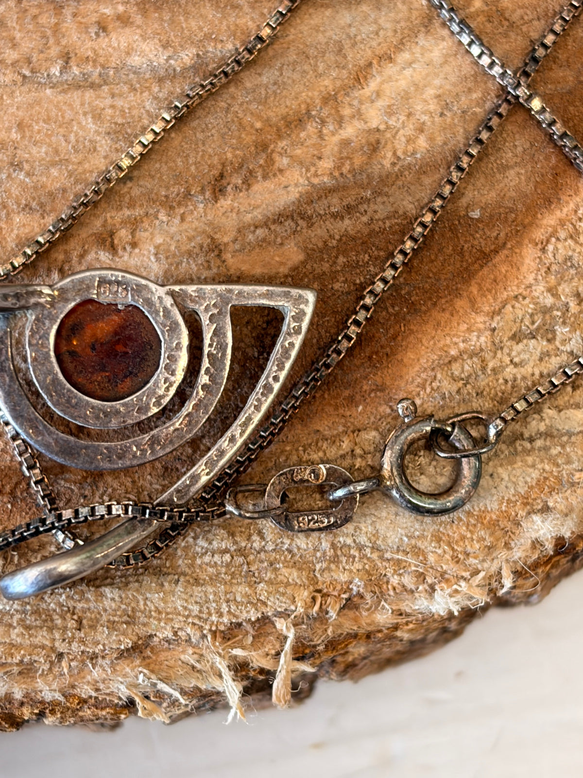 925 Geometric Amber Necklace