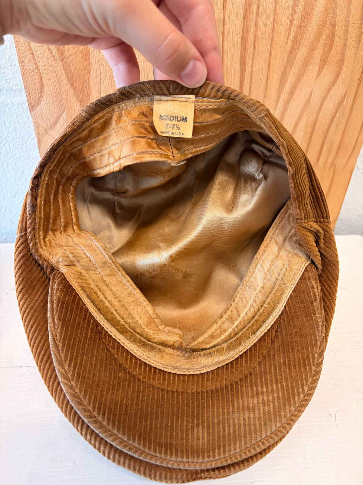 Vtg Corduroy Flat Cap : M