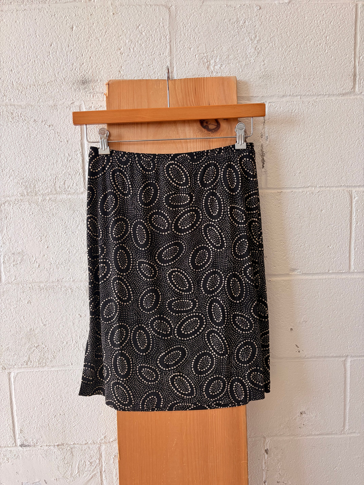 Black & White Dotted Midi Skirt : S