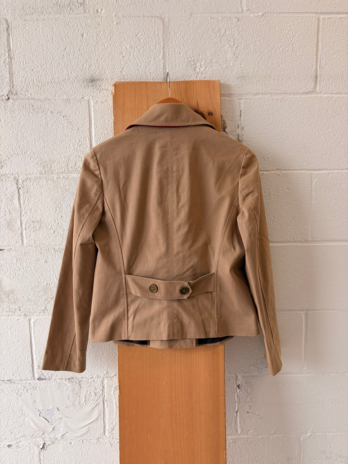 Cropped Tan Trench Coat : 4
