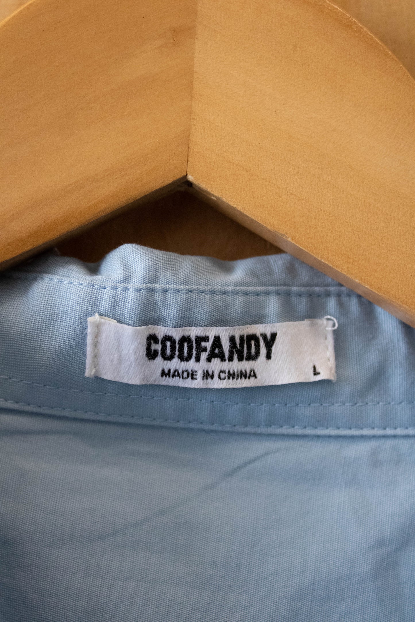 Blue Embroidered Button Up : L
