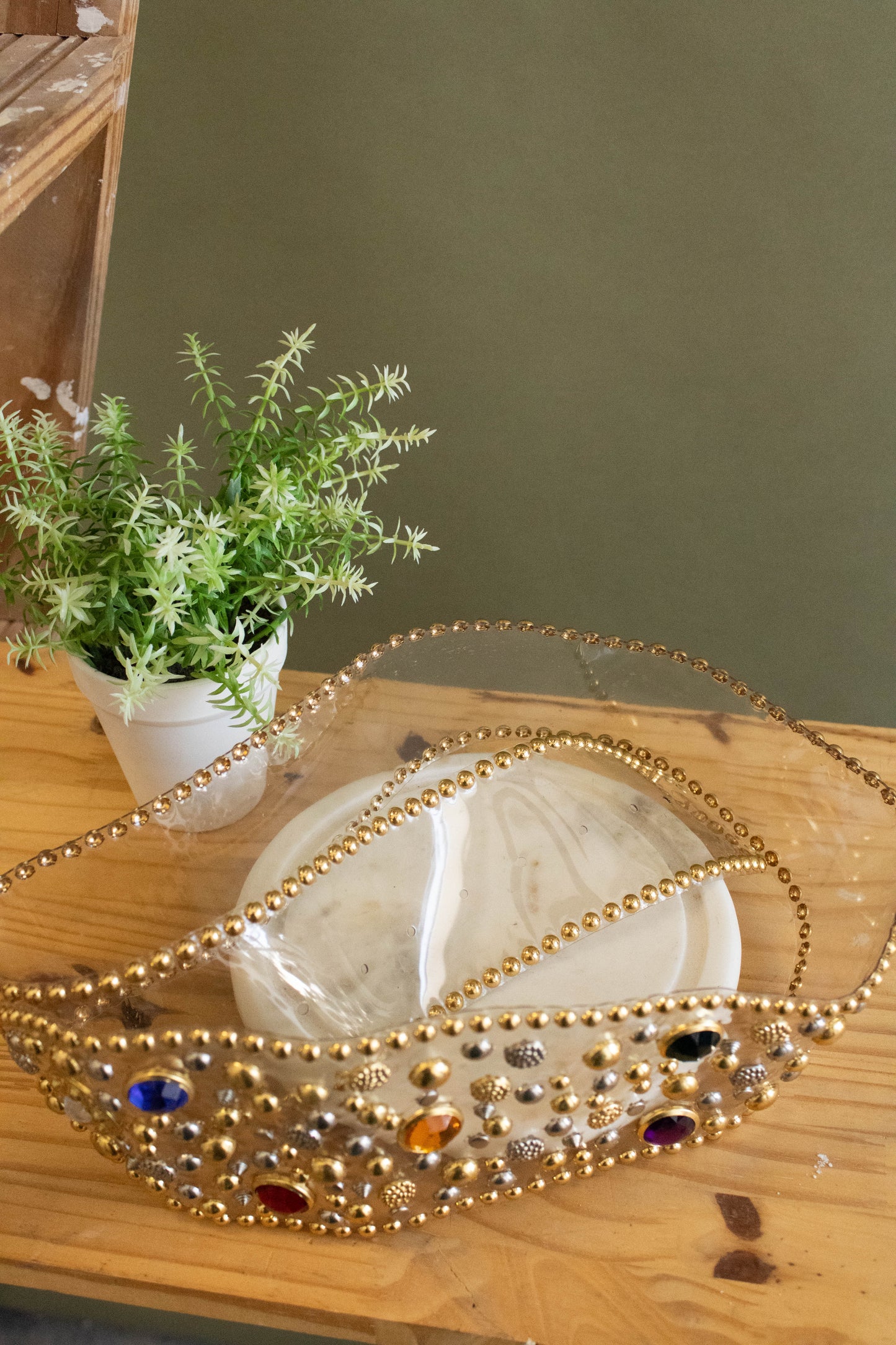 Clear Beaded 80s Belt