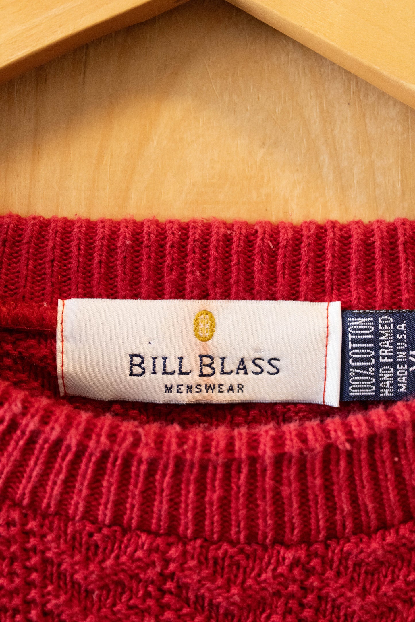 Vtg Red Knitted Sweater : XL