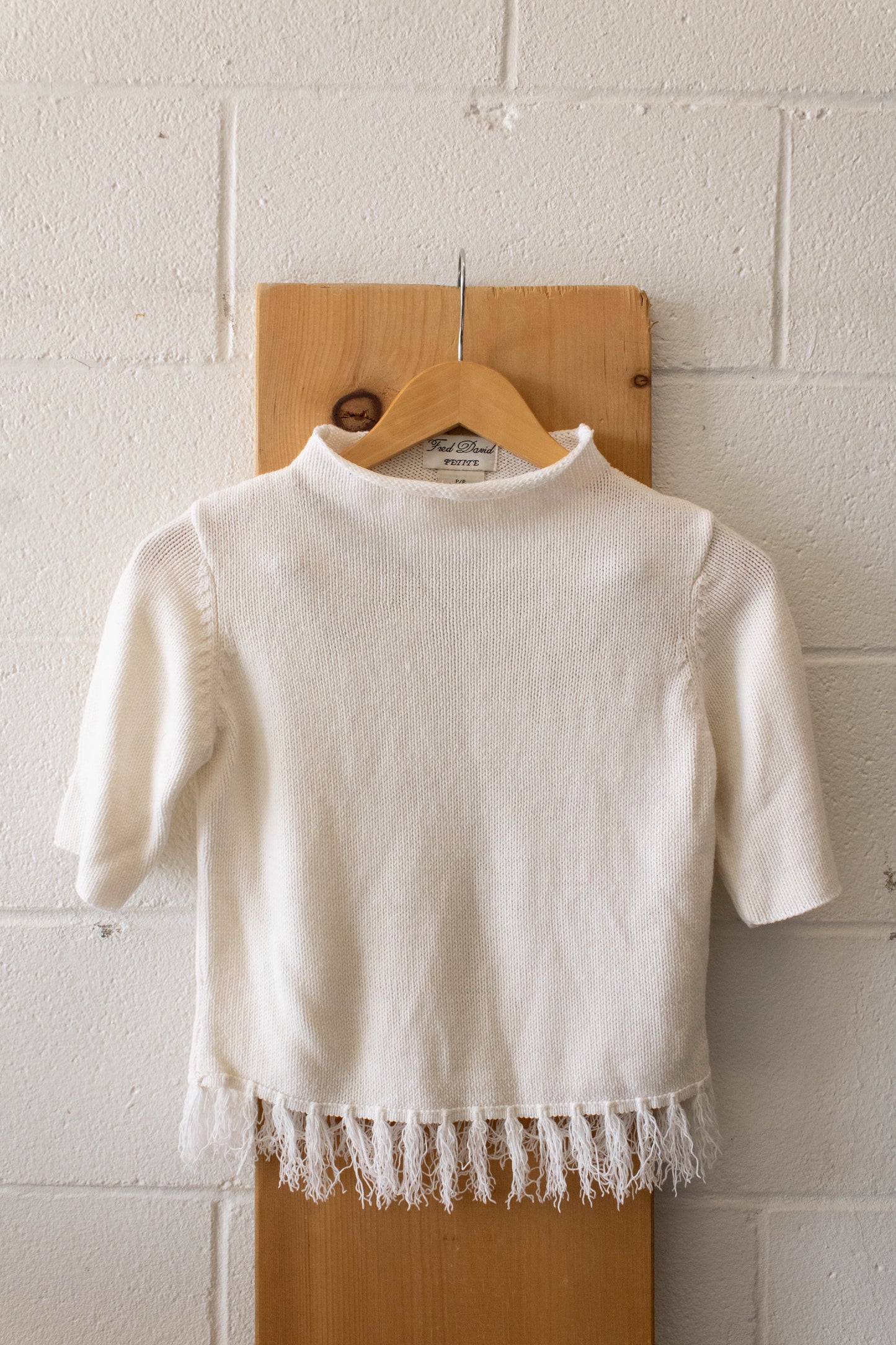 White Fringe Top : S
