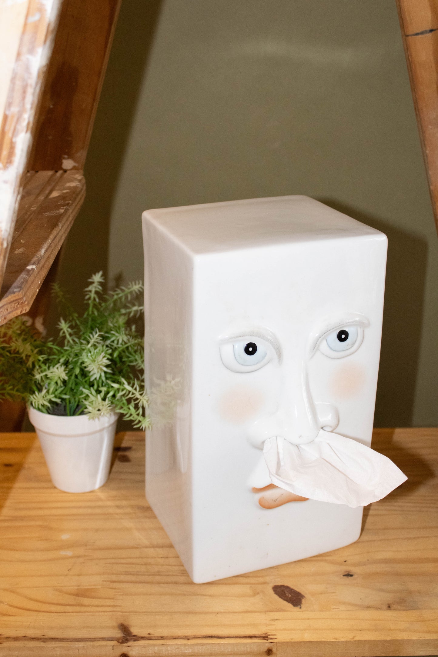 Vtg Sneezing Man Tissue Box Cover (Local Pick Up Only)