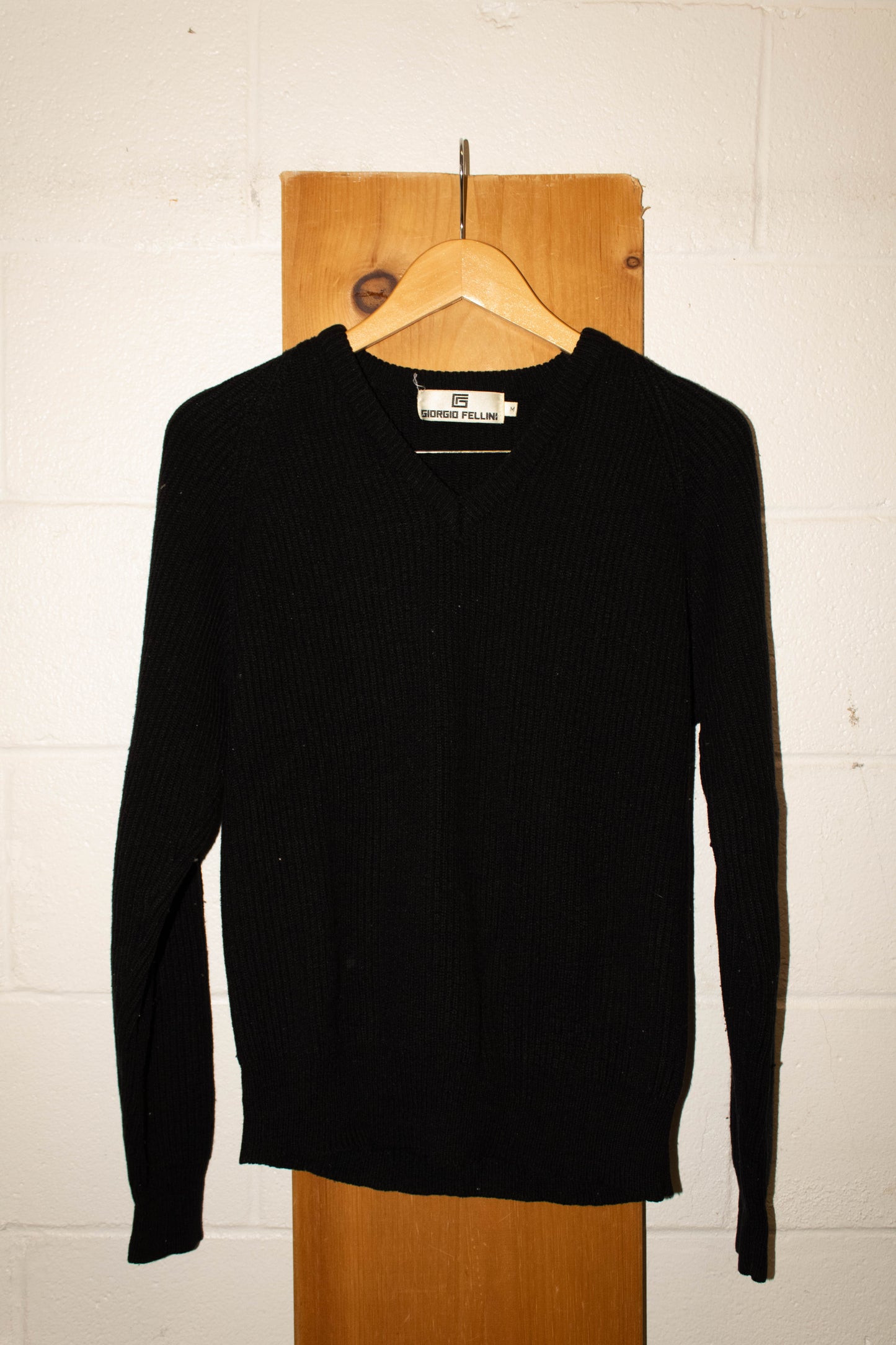 Vtg Black Sweater : M