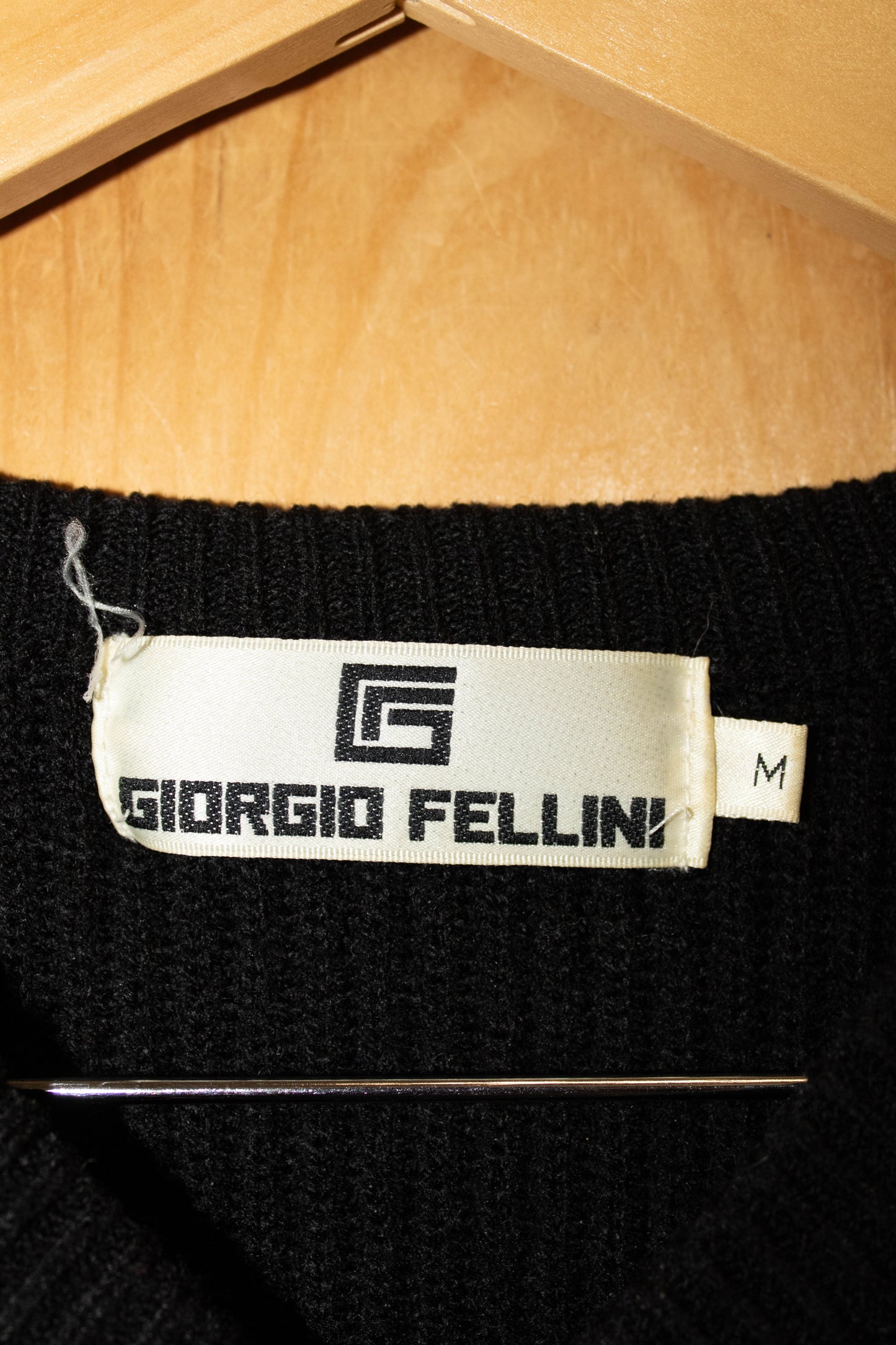 Vtg Black Sweater : M