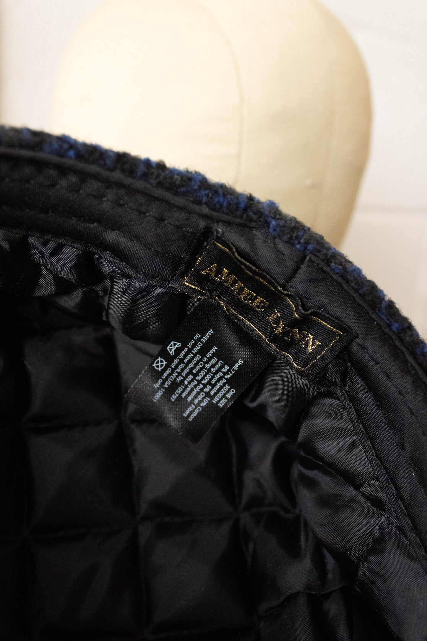 Blue and Black Tweed Cap