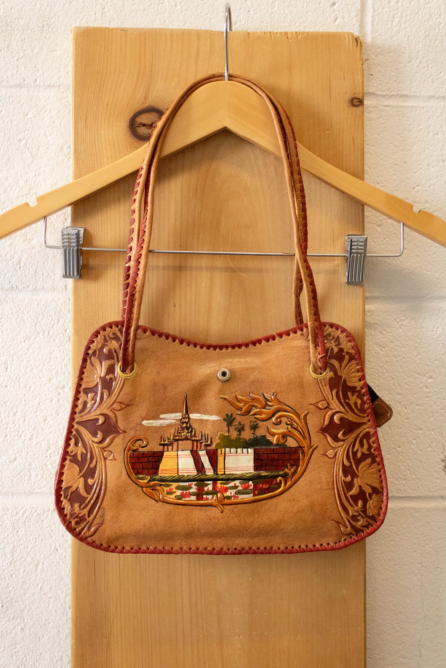 Leather Hand Painted Shoulder Bag