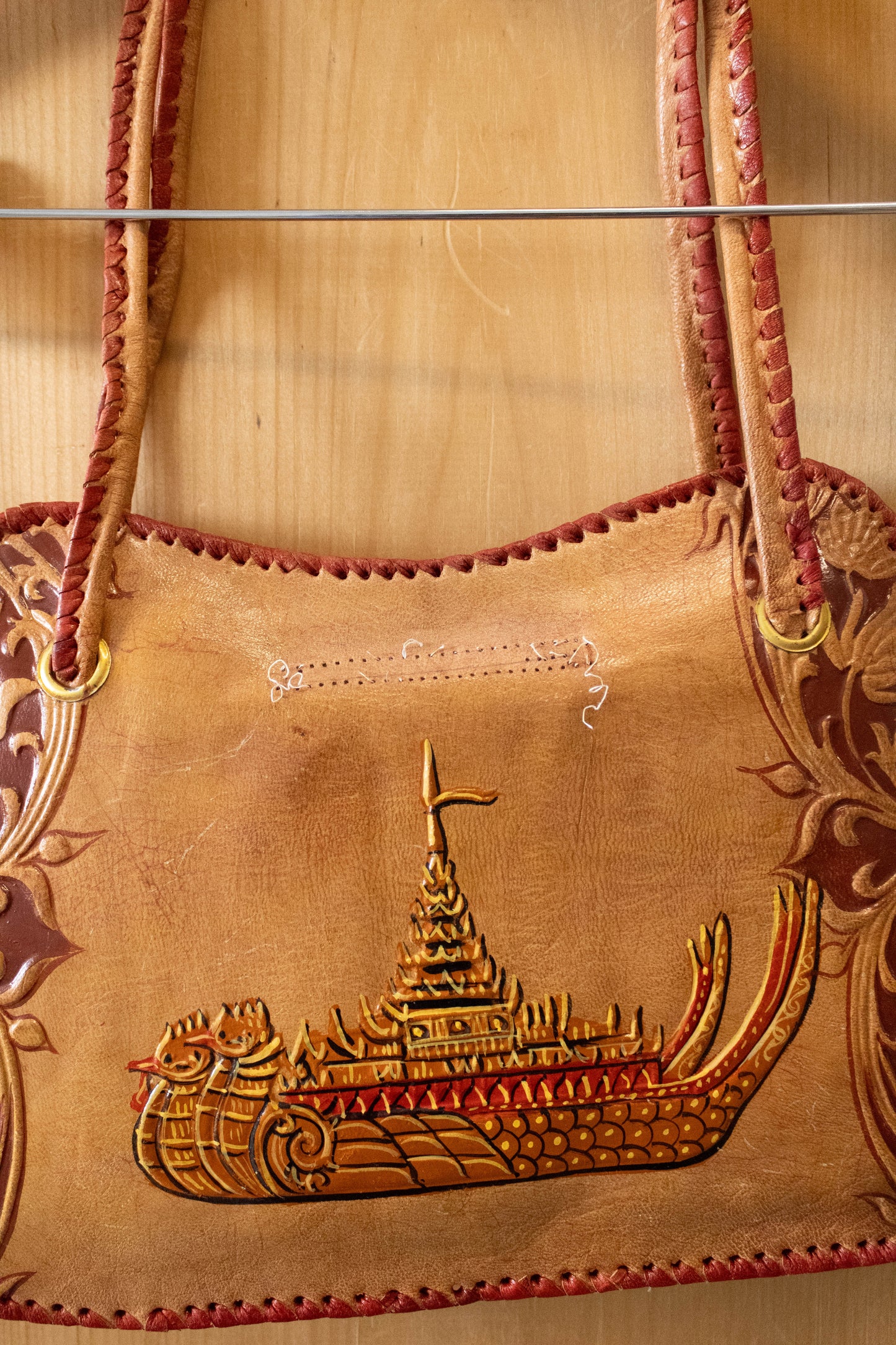 Leather Hand Painted Shoulder Bag