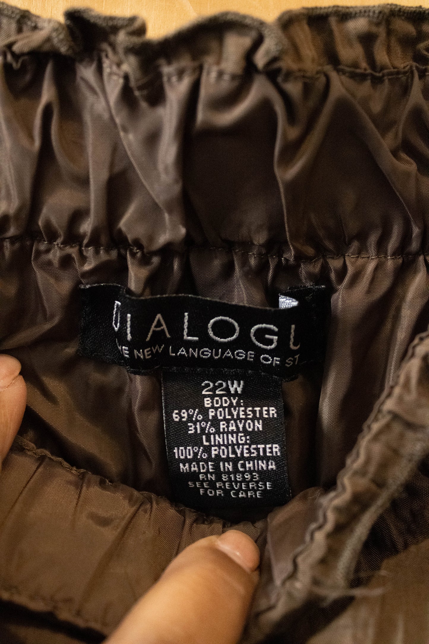 Vtg Brown Pleated Skirt : 22W