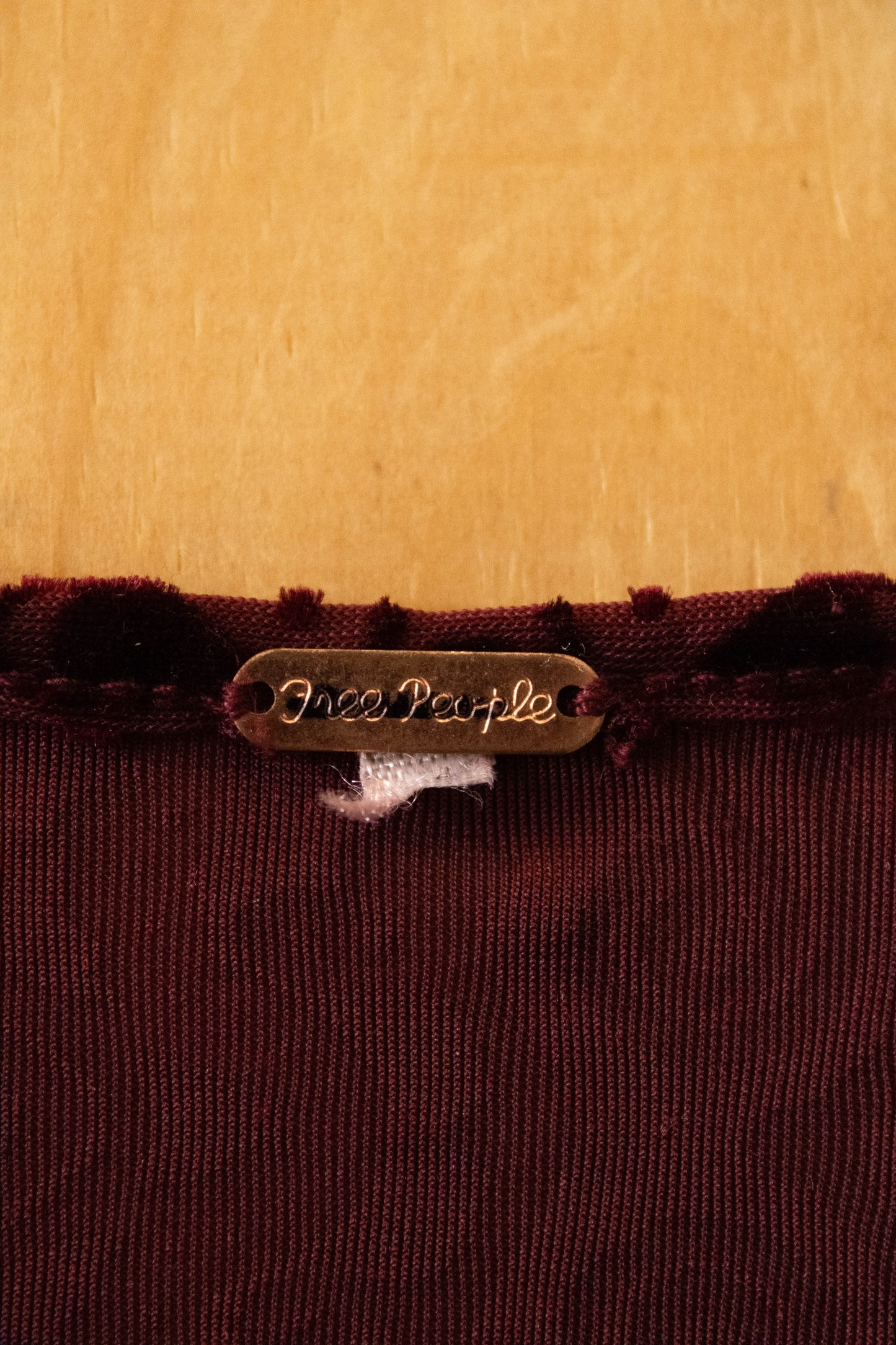 FP Burgundy Velvet Top : S