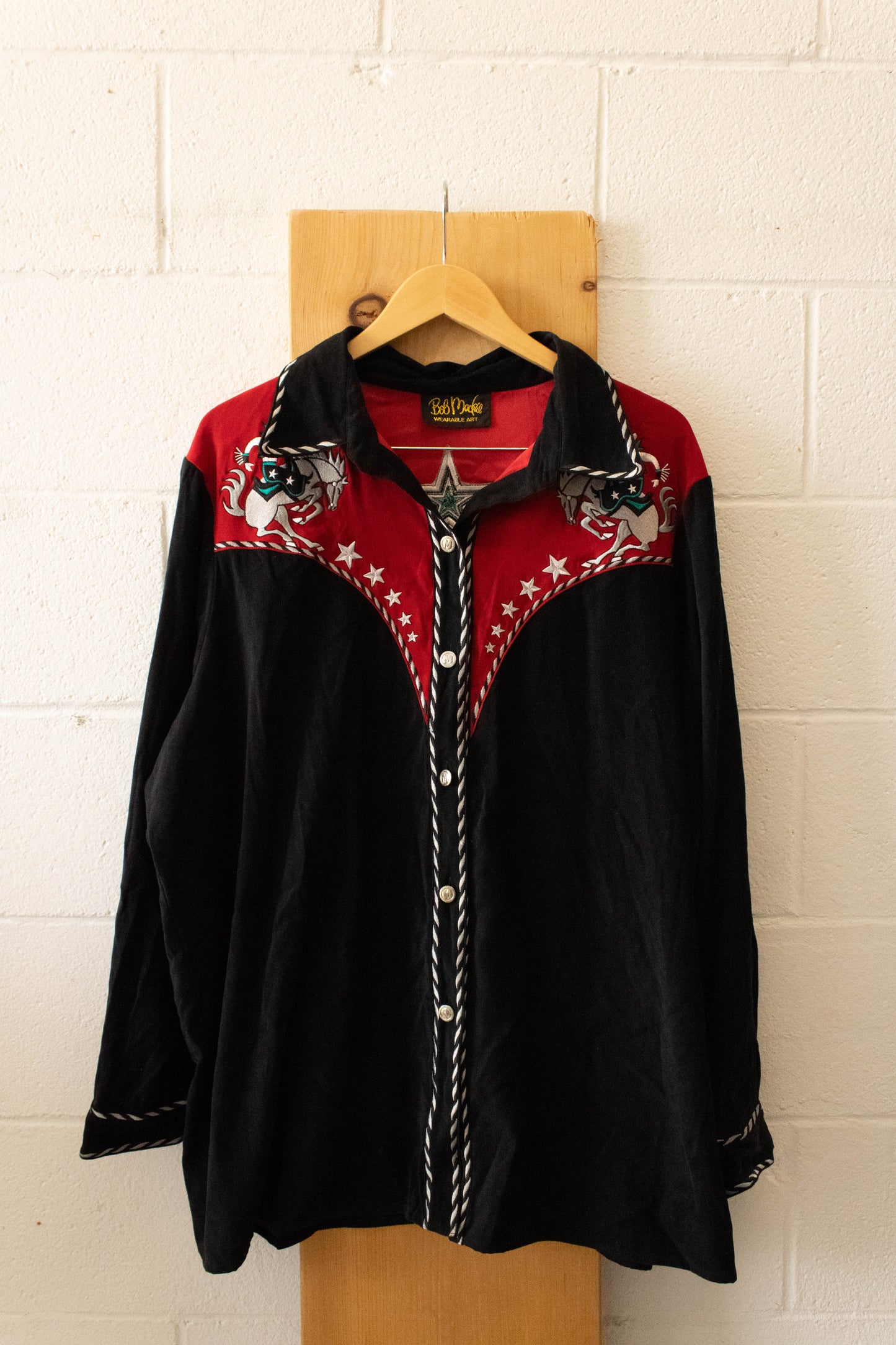 Vtg Bob Mackie Embroidered Cowboy Western Shirt : XXL