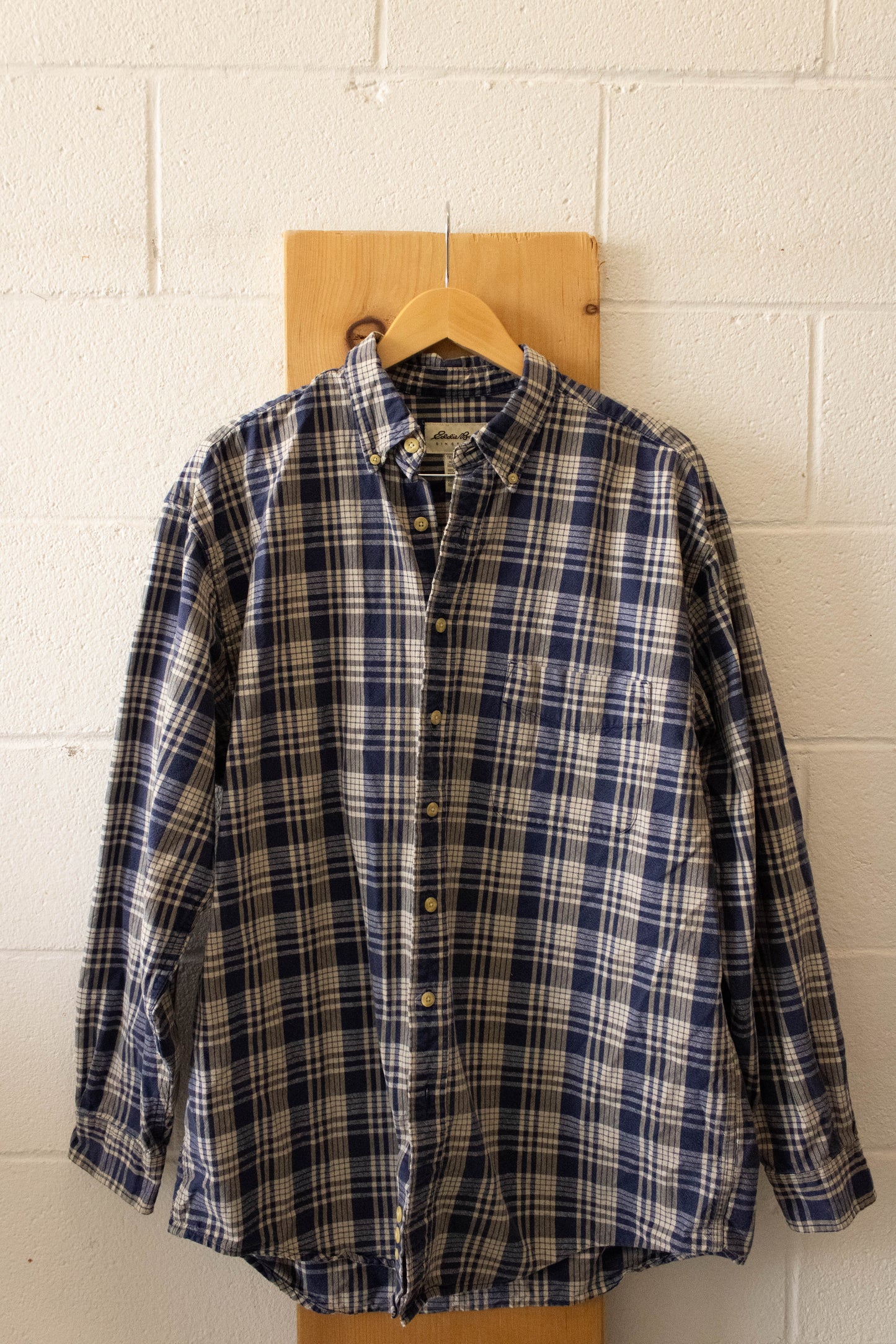 Vtg Plaid Eddie Bauer Button Up : L