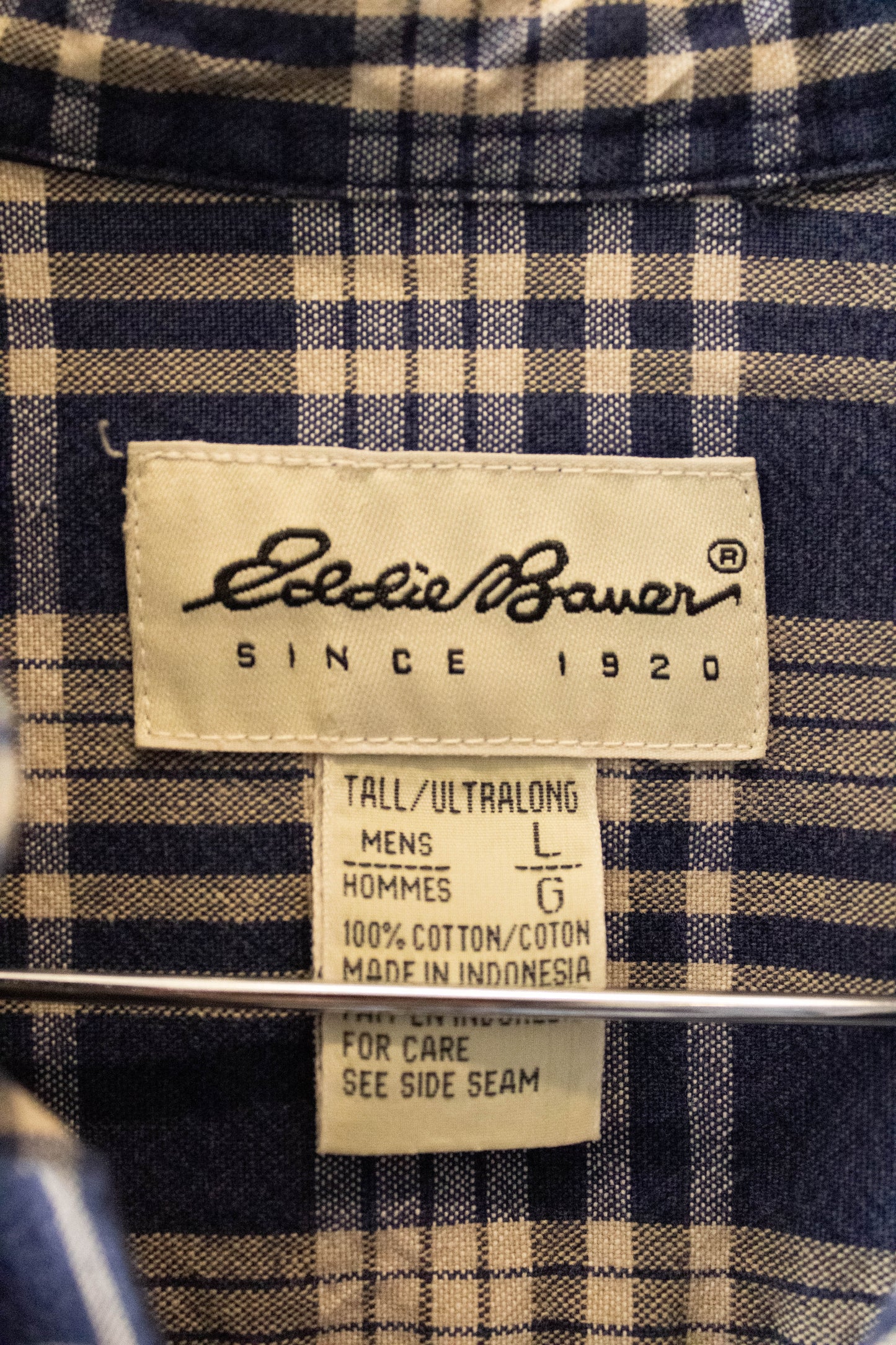 Vtg Plaid Eddie Bauer Button Up : L