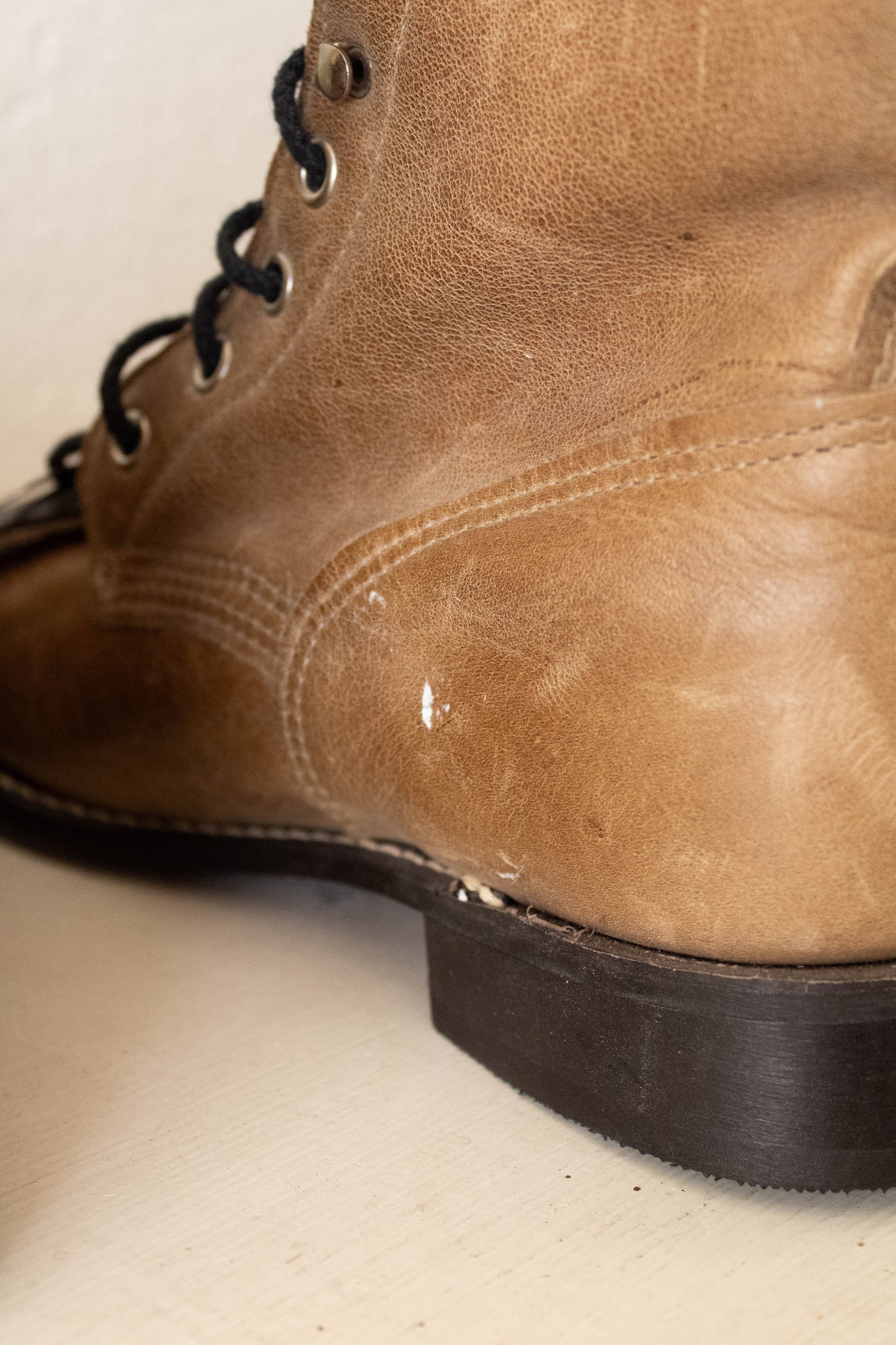 Vtg Brown Lace Up Boots : 8