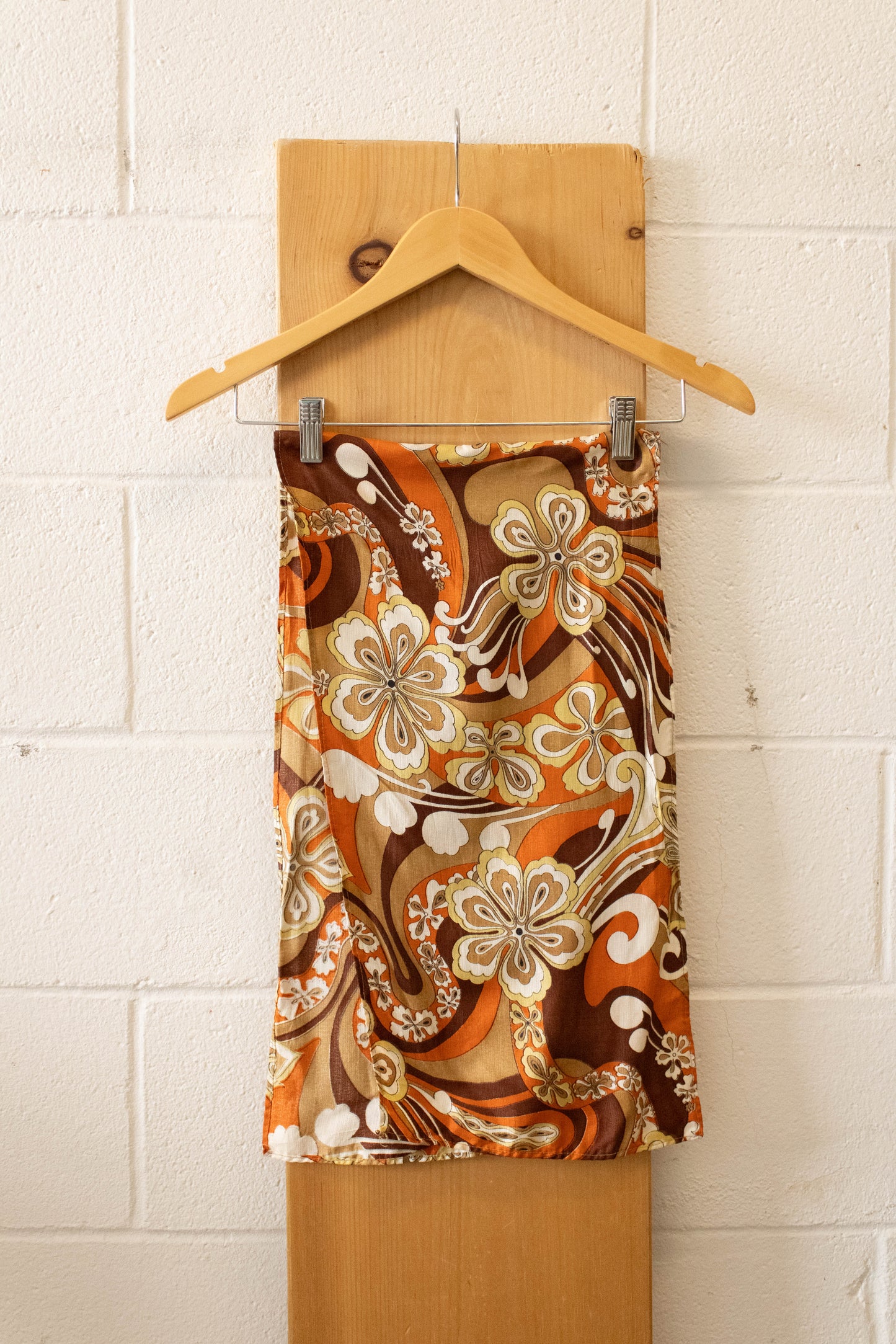 Orange and Brown Floral Scarf