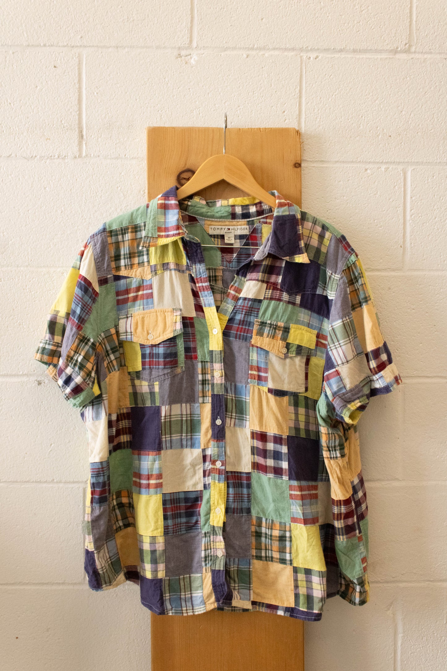 Plaid Patchwork Tommy Hilfiger Button Up : 22