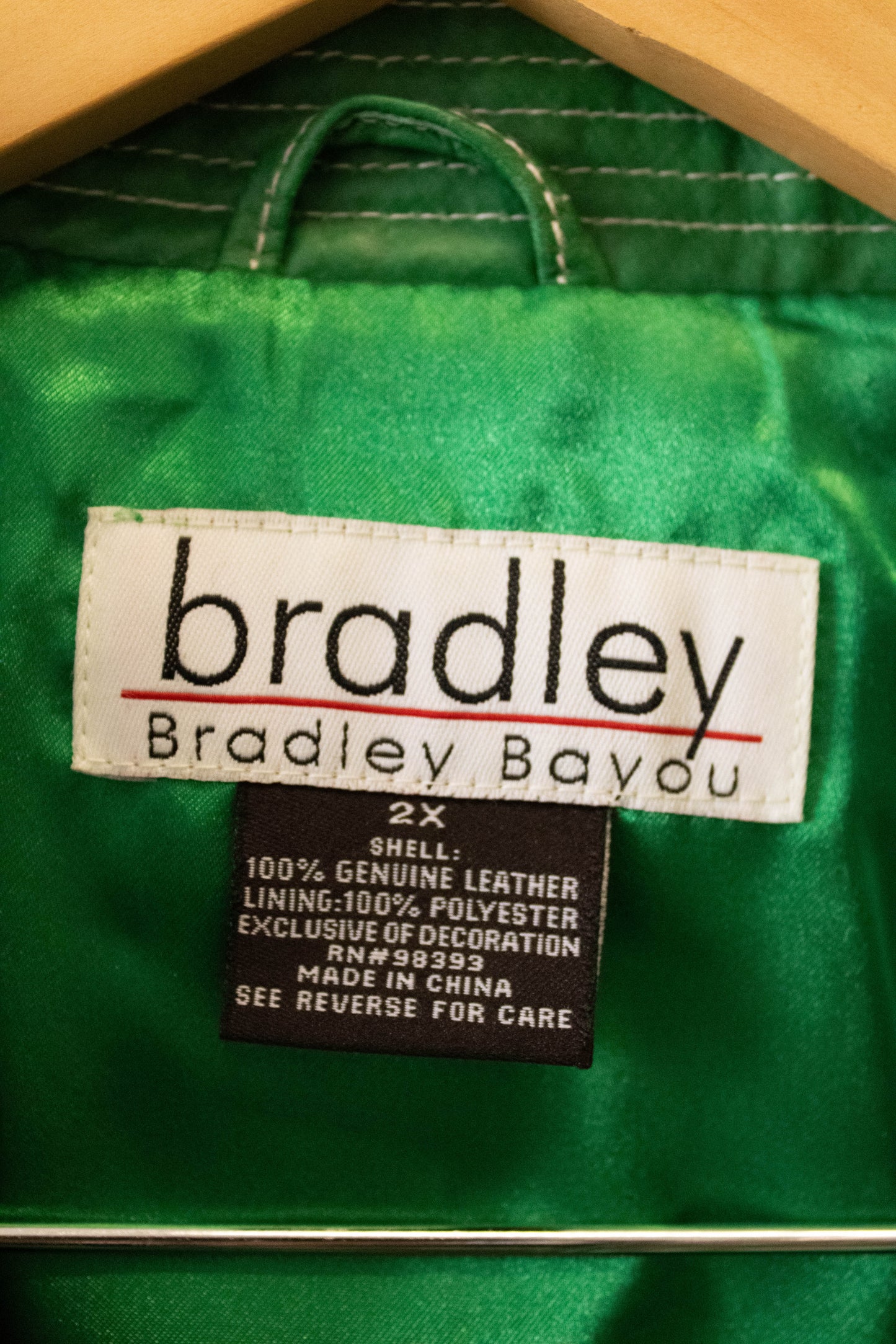 Green Leather Jacket : 2X