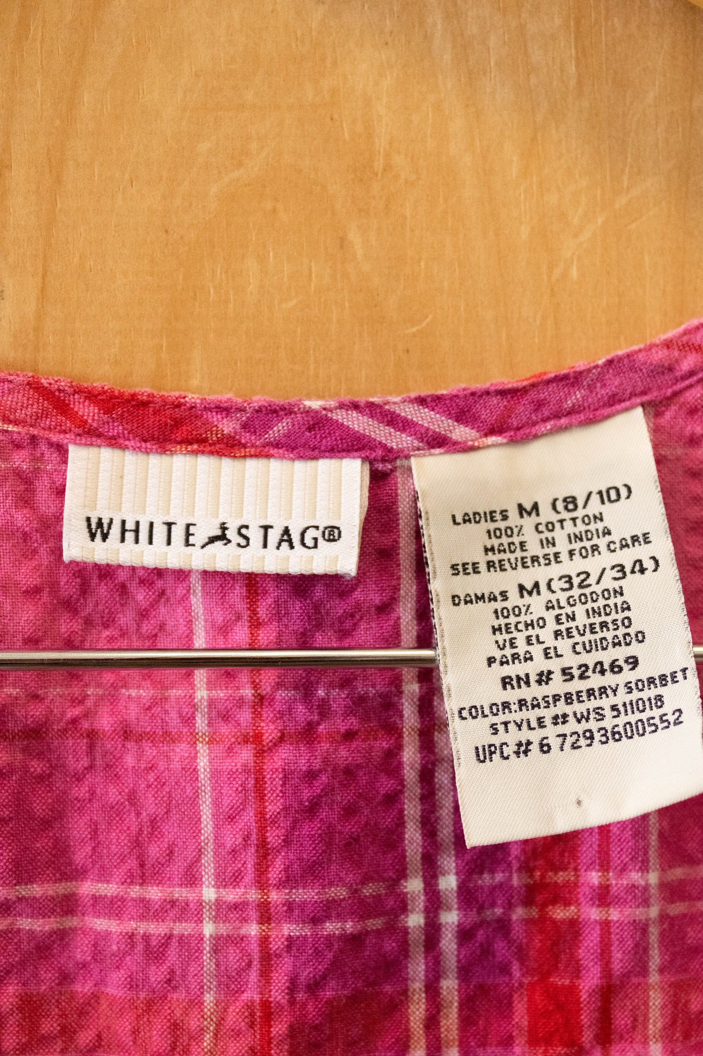 Vtg Pink Plaid Tank : M