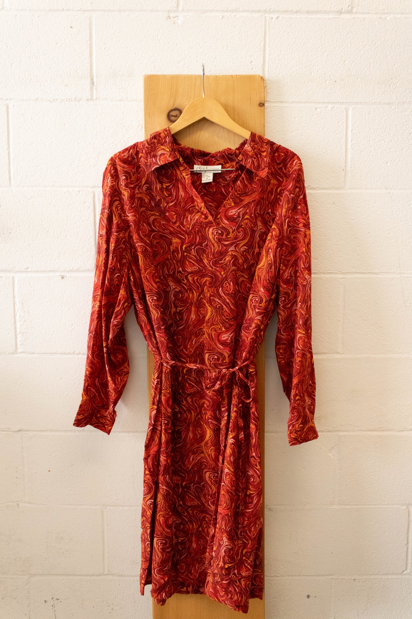 Red Orange Swirl Dress : 2X