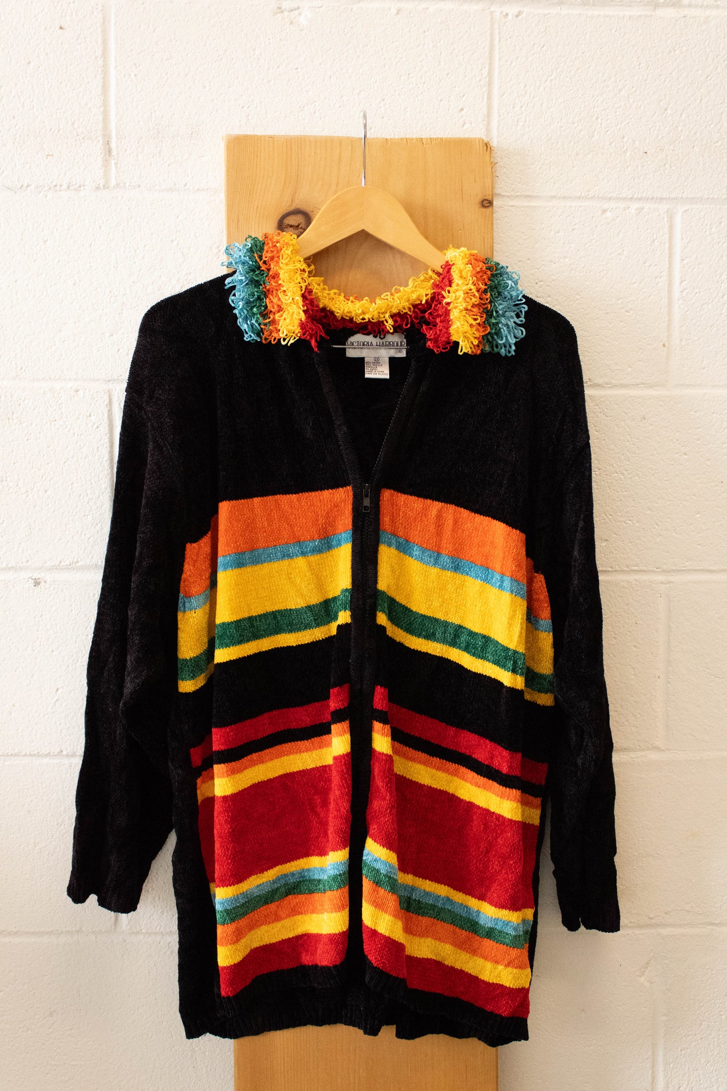Vtg Multicolor Striped Sweater : 2X