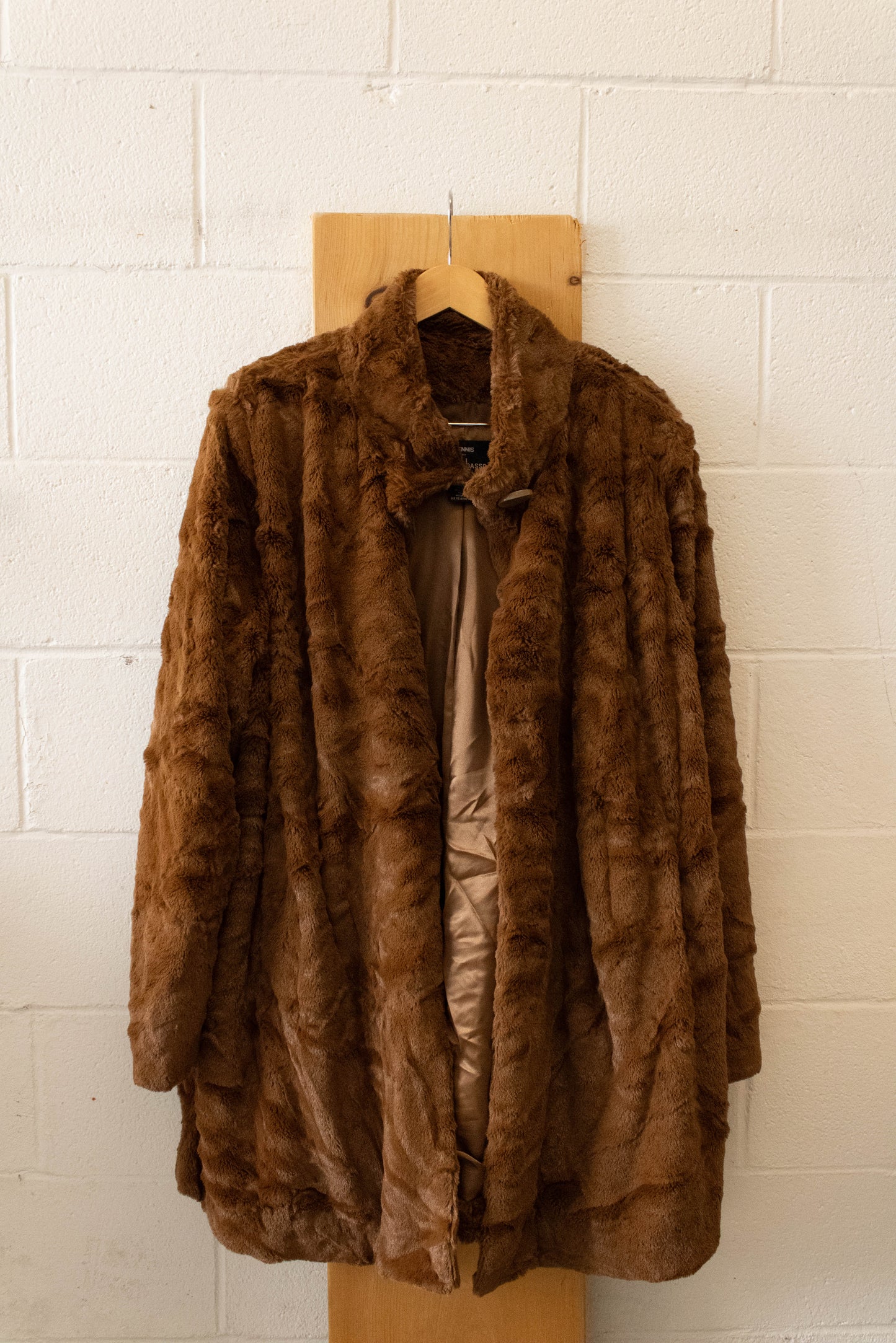 Brown Faux Fur Coat : 2X