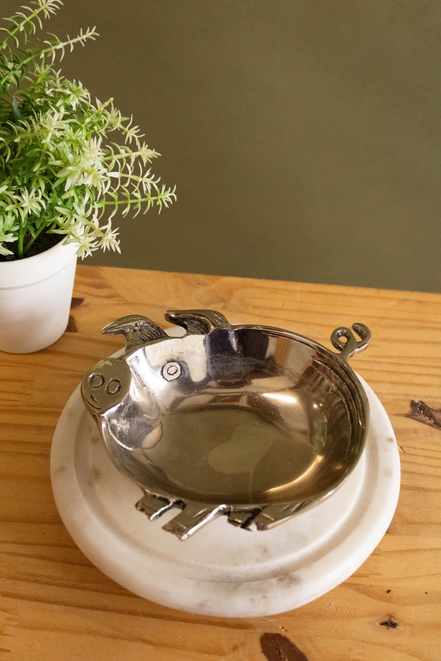 Silver Pig Trinket Dish