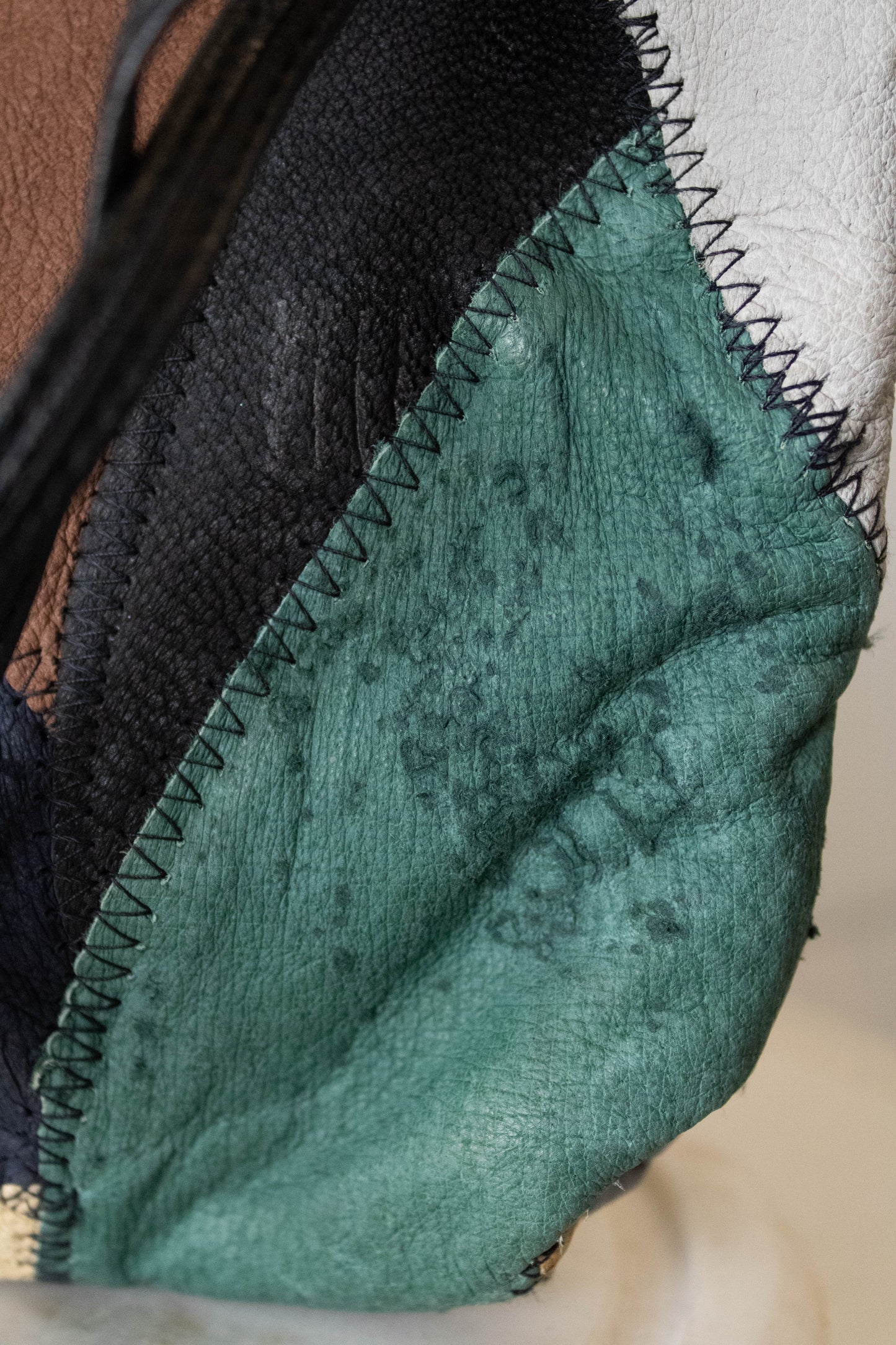 Suede Patchwork Wristlet