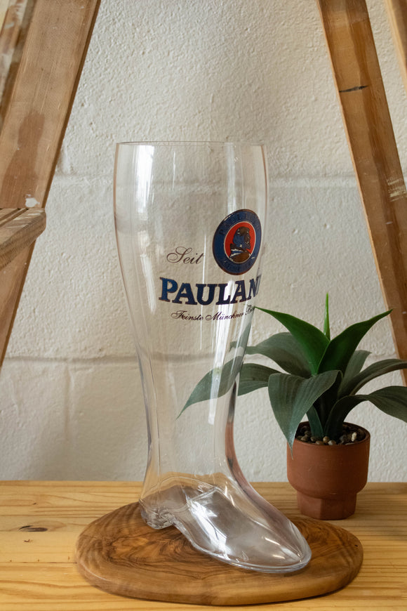Vtg Glass Paulaner München German Beer Boot Mug (Local Pick Up Only)