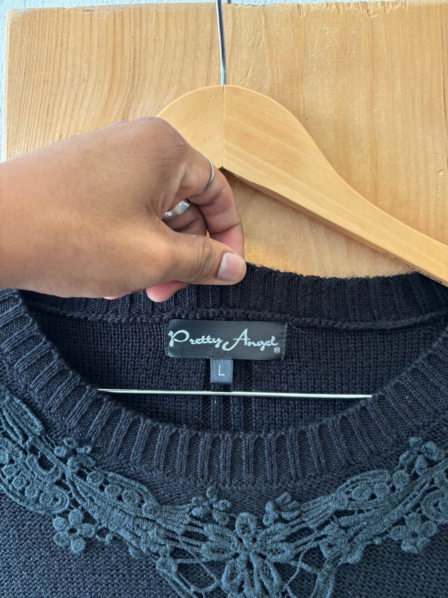 Pretty Angel Black Sweater / Dress : L