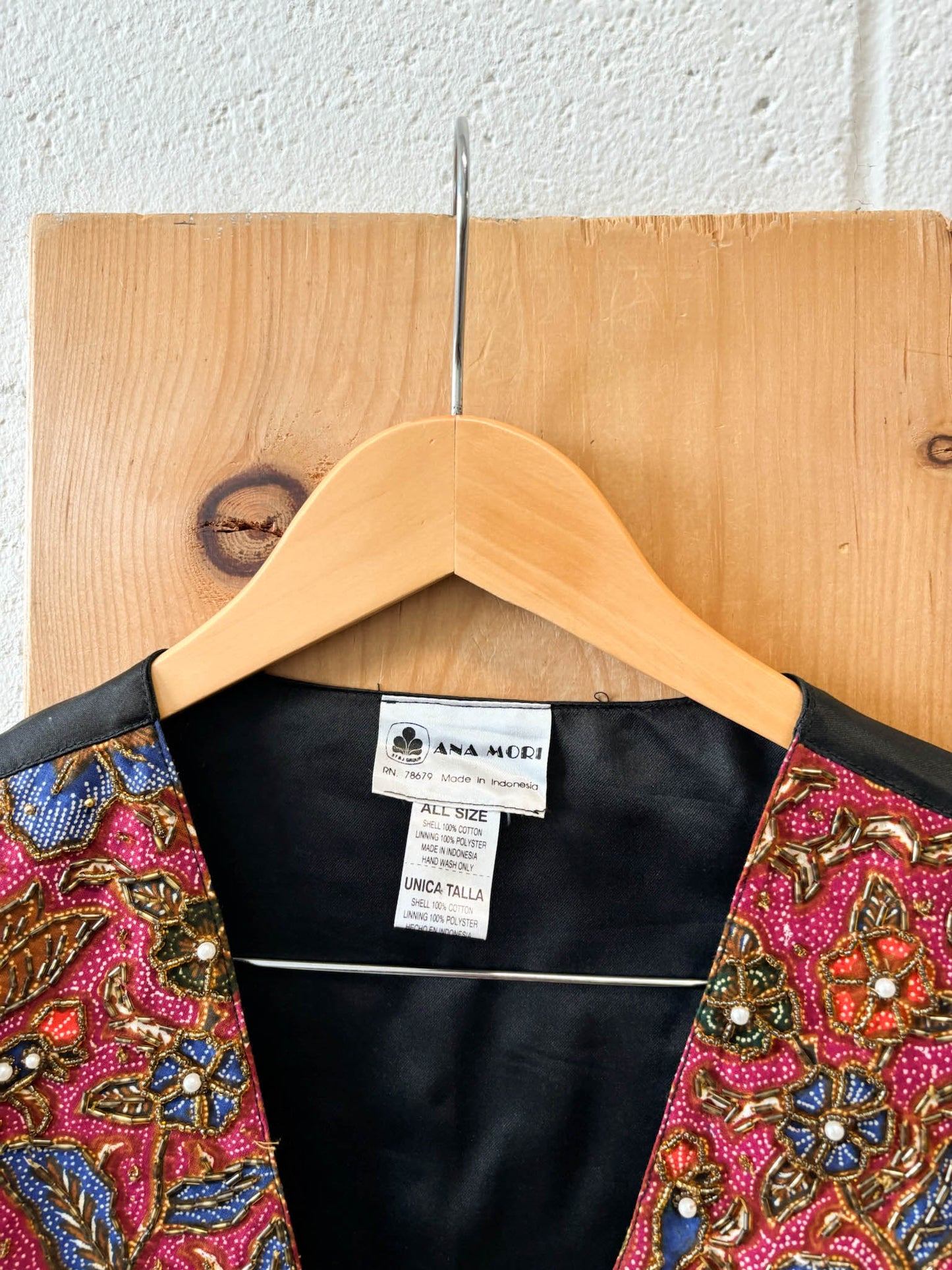 Vtg Sequined Floral Vest : S