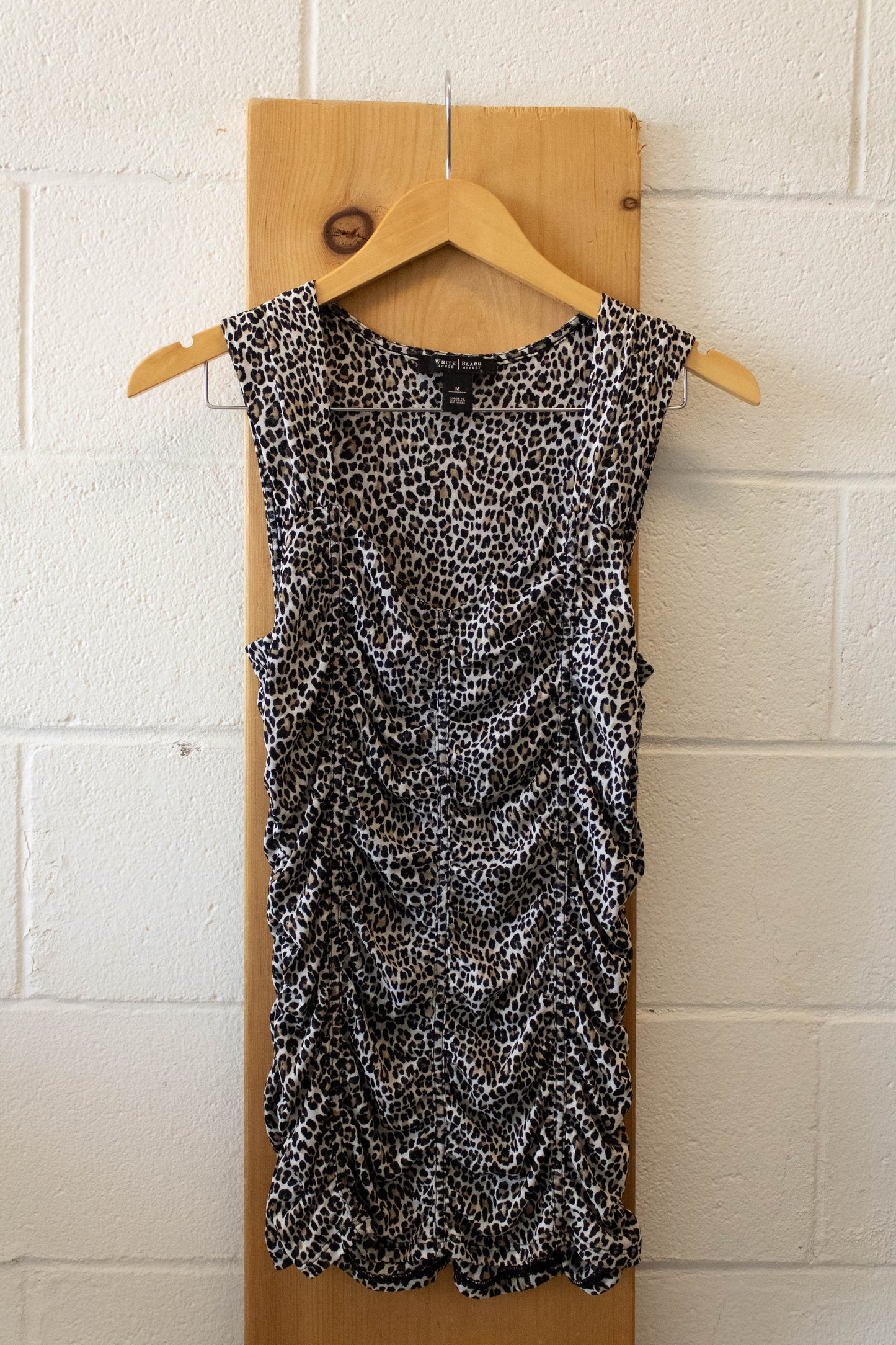 Ruched Leopard Print Top : M