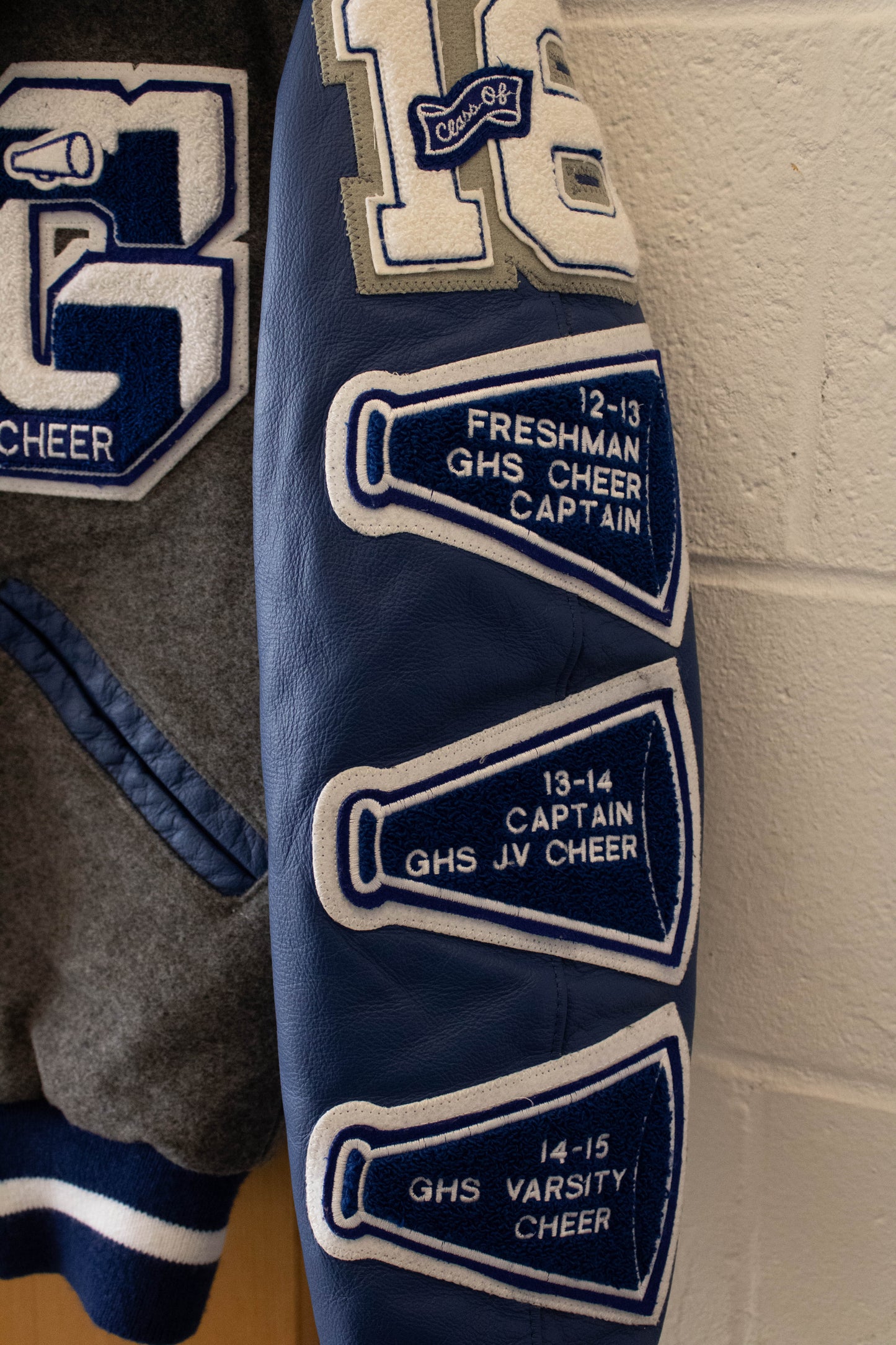 Grey and Blue Varsity Jacket : S