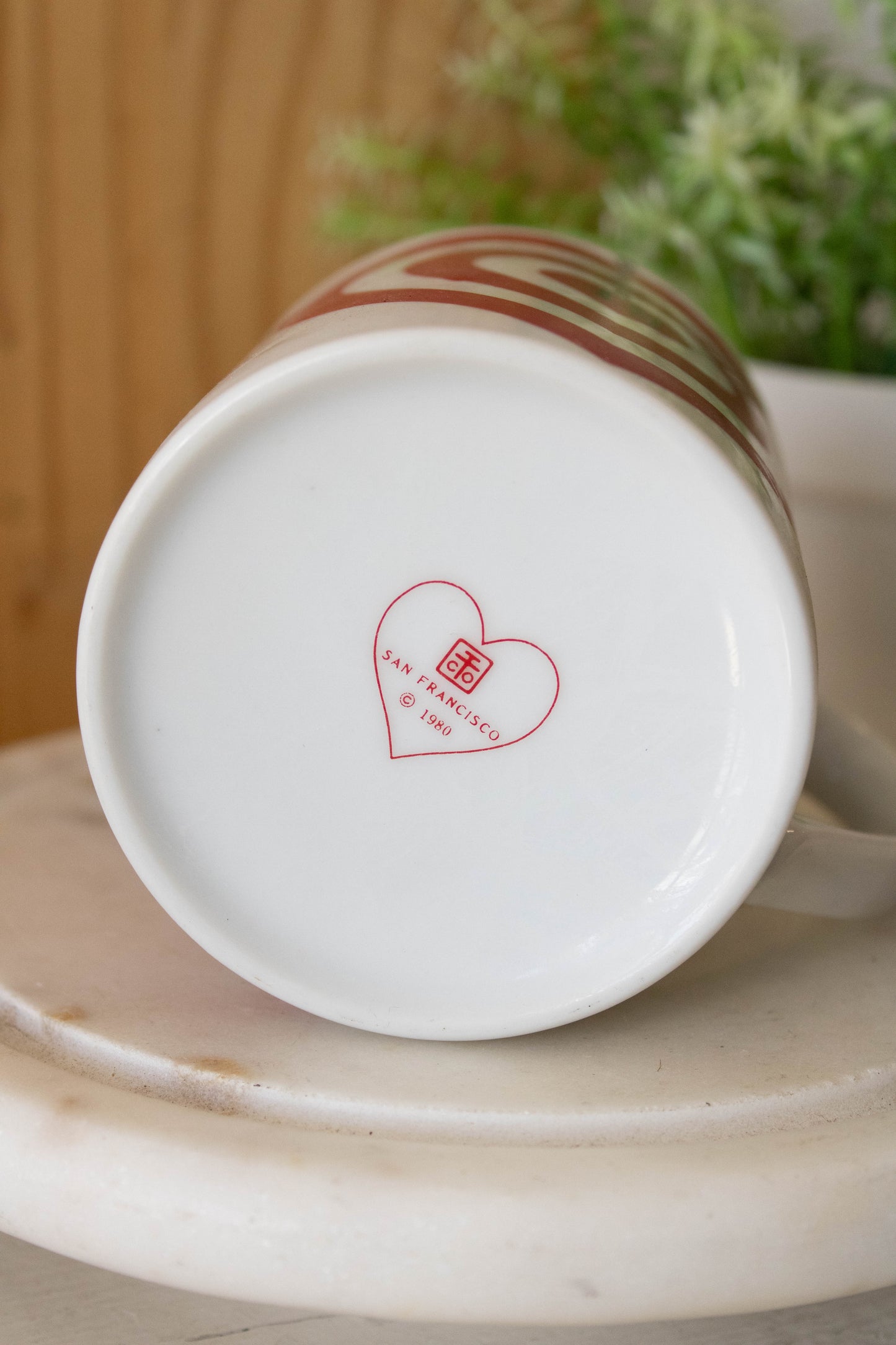 Vtg Heart Arrow Mug