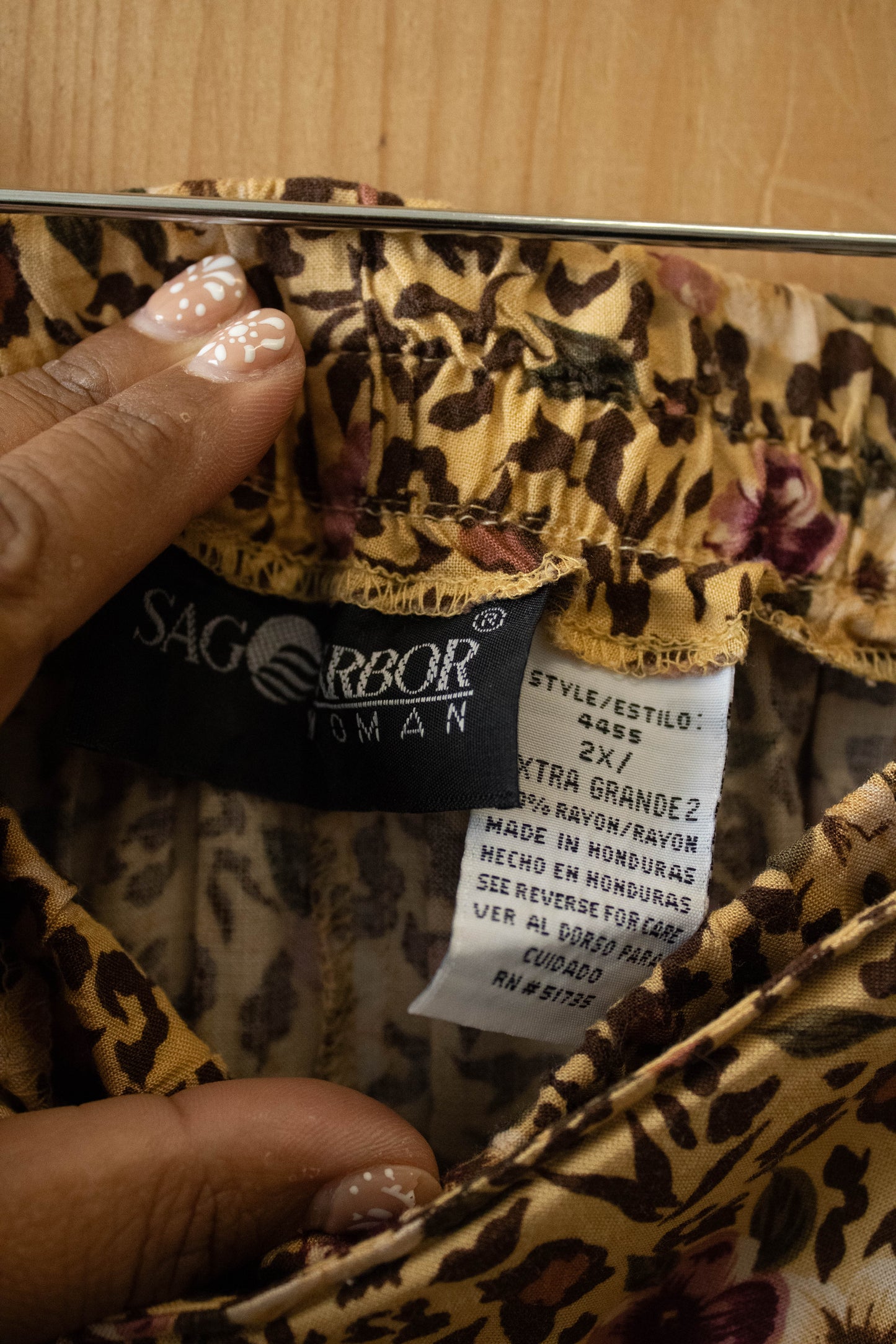 Vtg Cheetah Floral Skirt : 2X