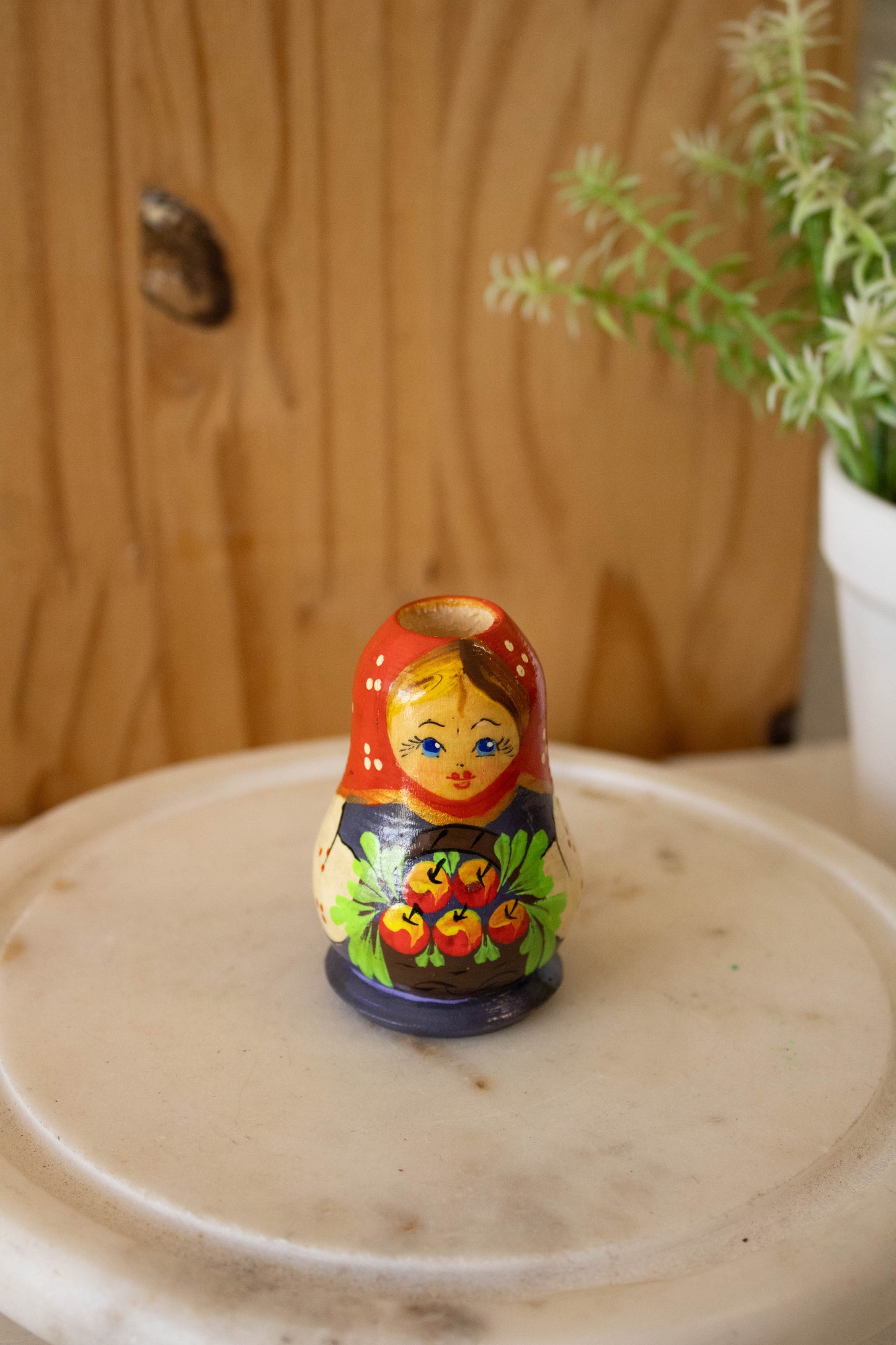Vtg Russian Wooden Doll
