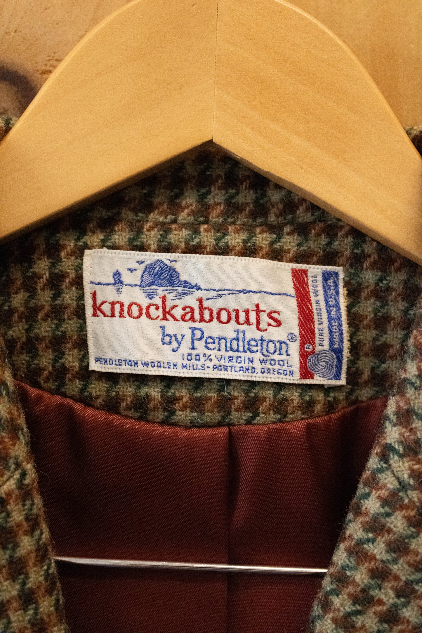Vtg Houndstooth Pendleton Blazer : S