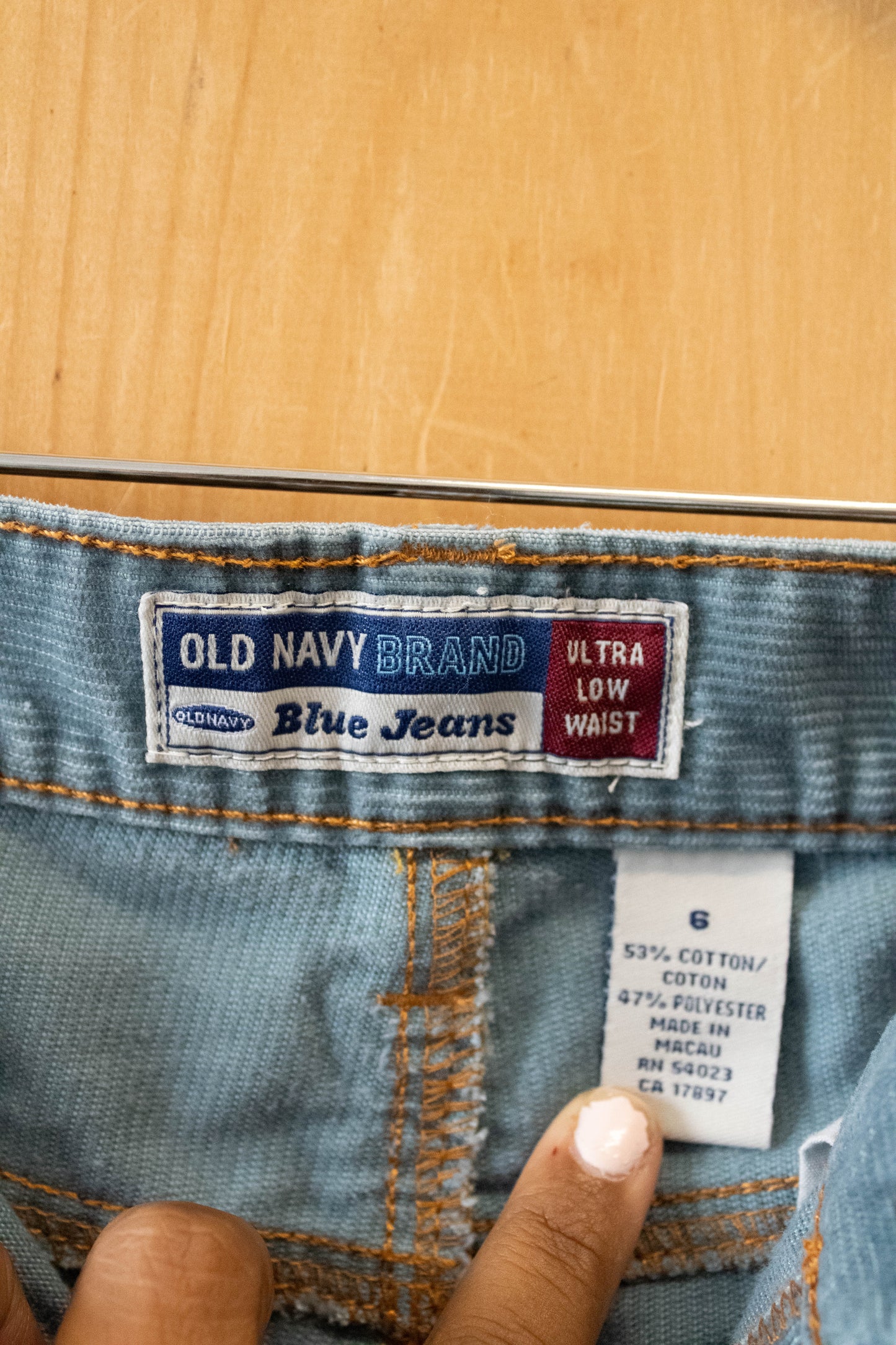 Vtg Blue Low Rise Pants : 6