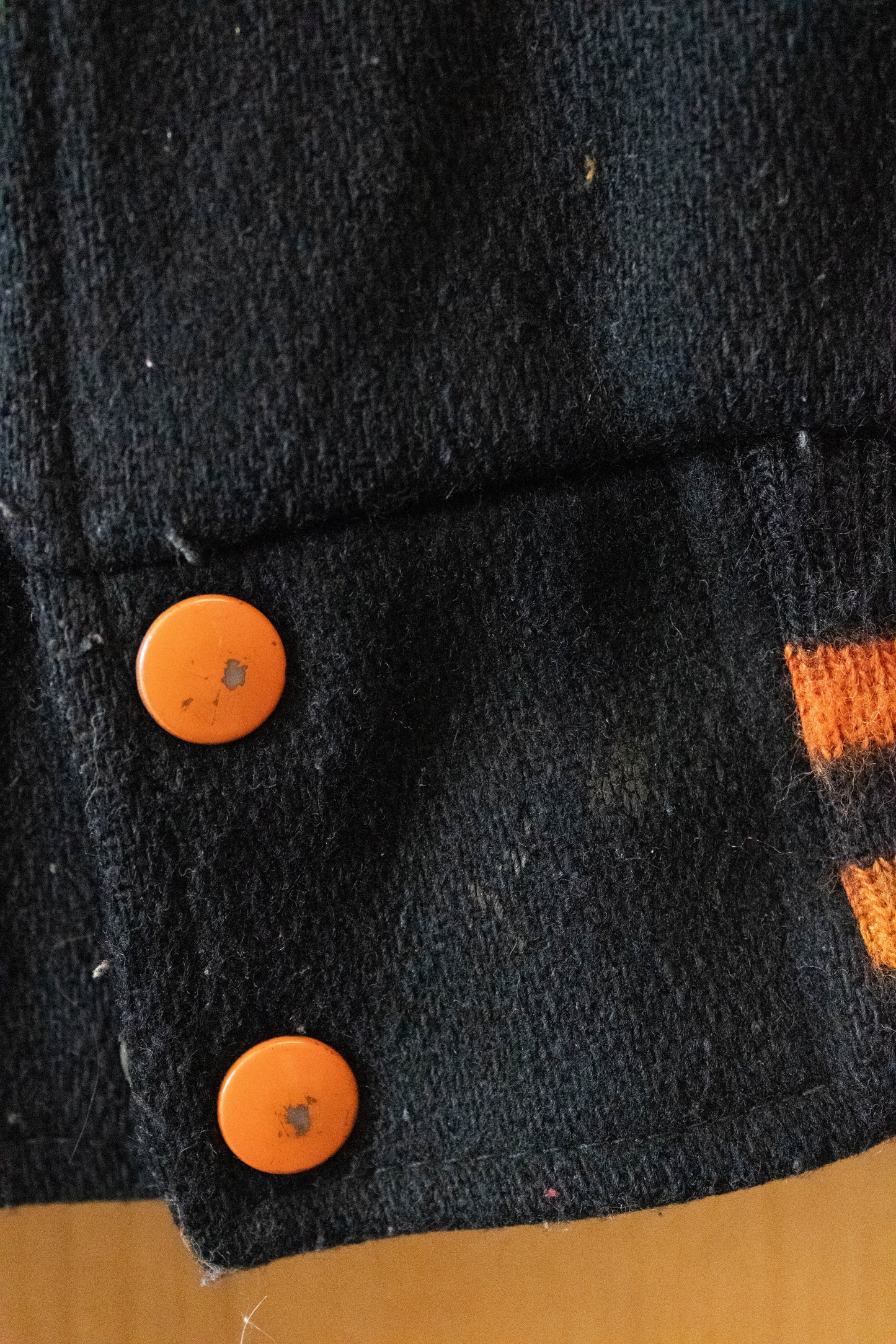 Vtg Black and Orange Letterman Jacket : M